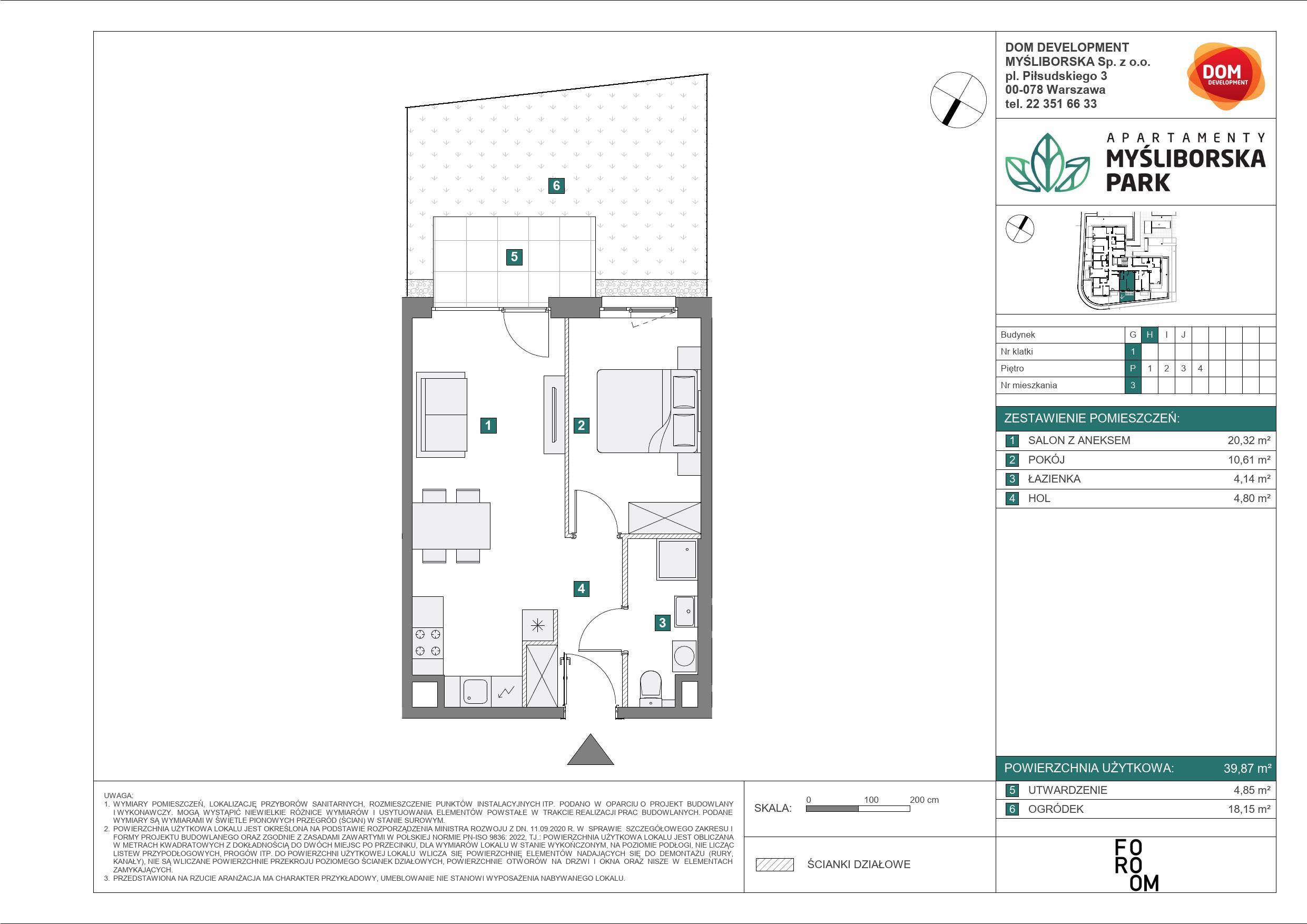 APARTAMENTY MYŚLIBORSKA PARK - lokal H 3, budynek H