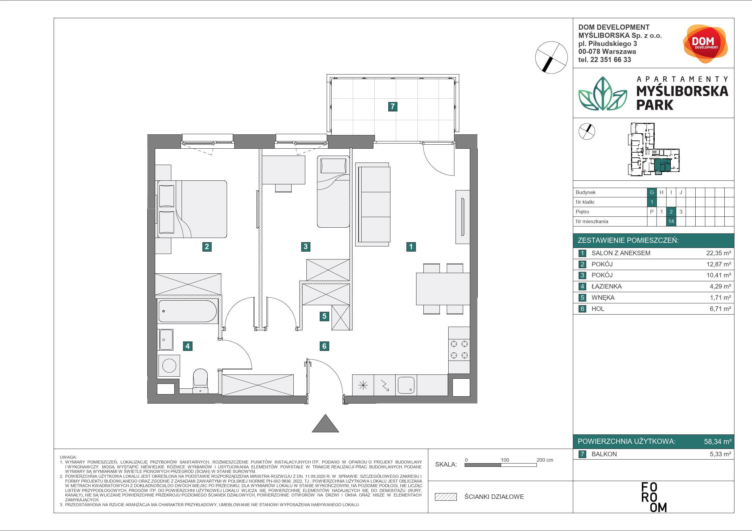 APARTAMENTY MYŚLIBORSKA PARK - lokal G 14, budynek G