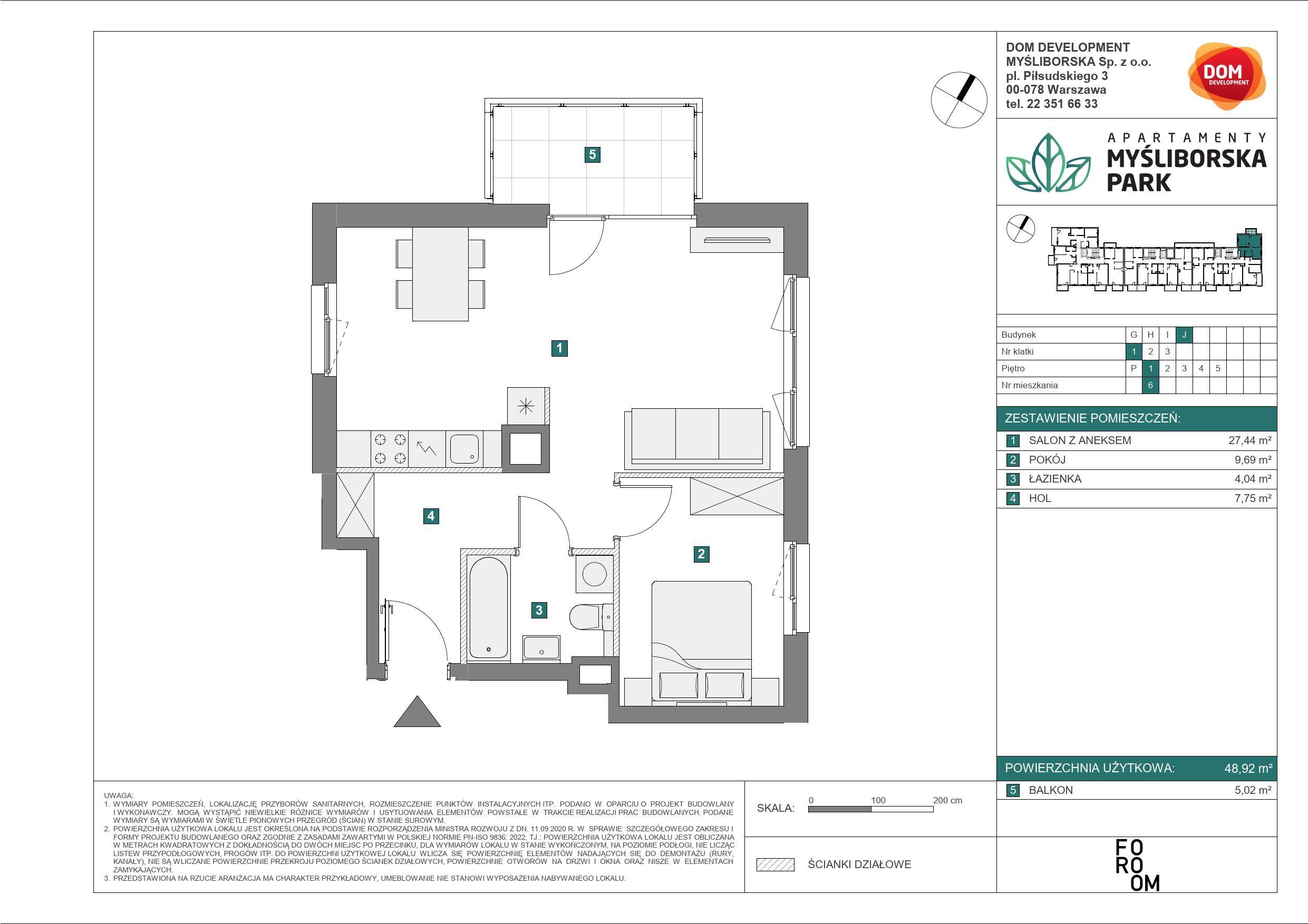 APARTAMENTY MYŚLIBORSKA PARK - lokal J 6, budynek J