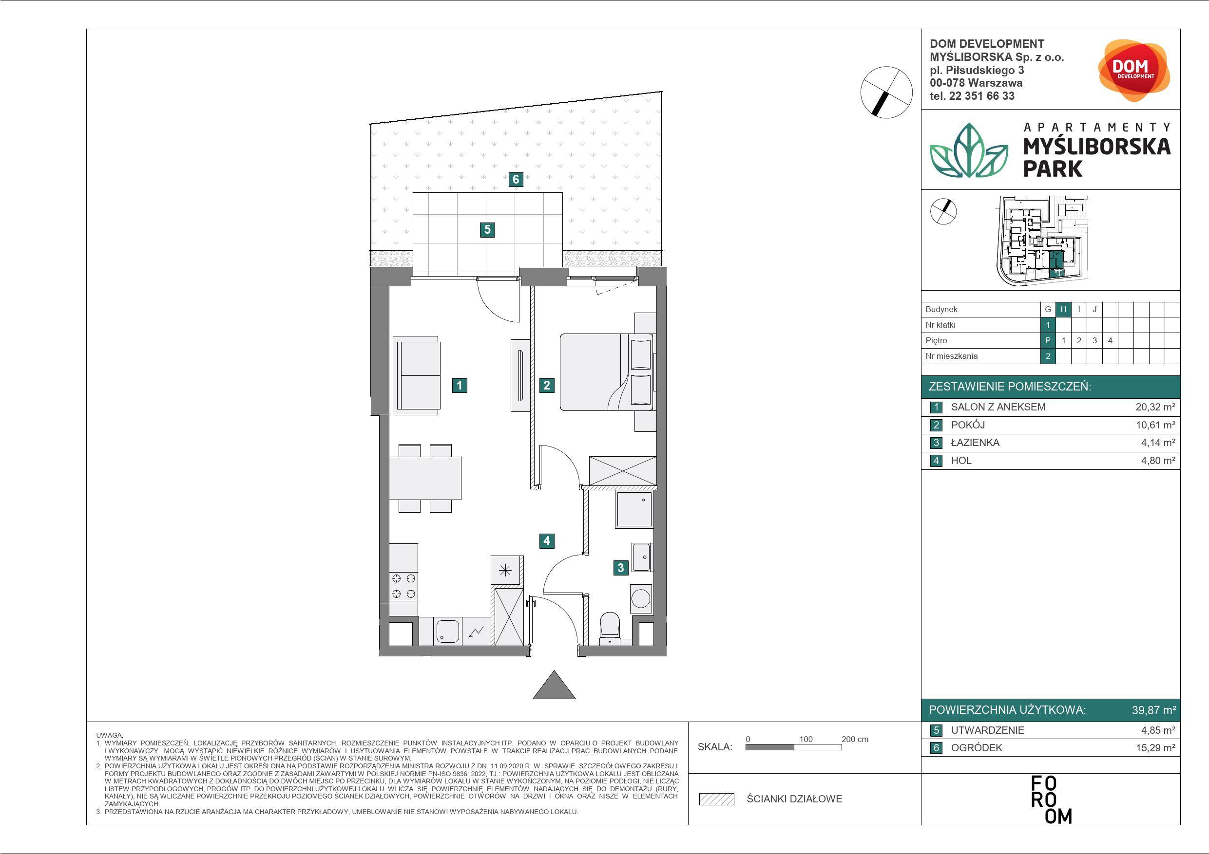 APARTAMENTY MYŚLIBORSKA PARK - lokal H 2, budynek H
