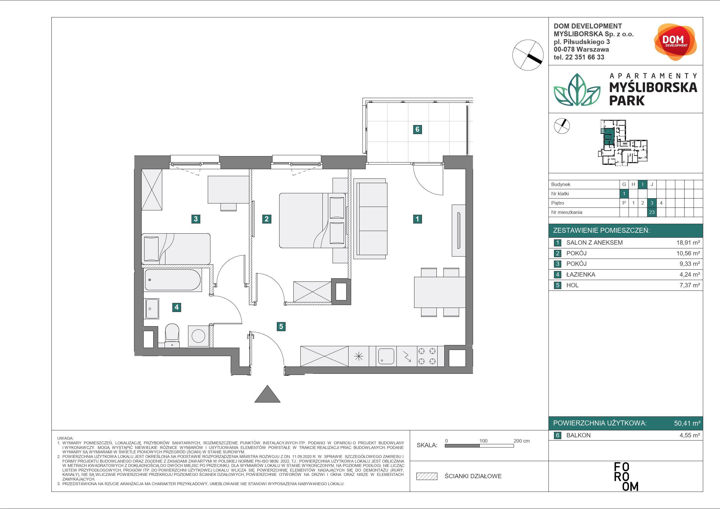 APARTAMENTY MYŚLIBORSKA PARK - lokal I 23, budynek I