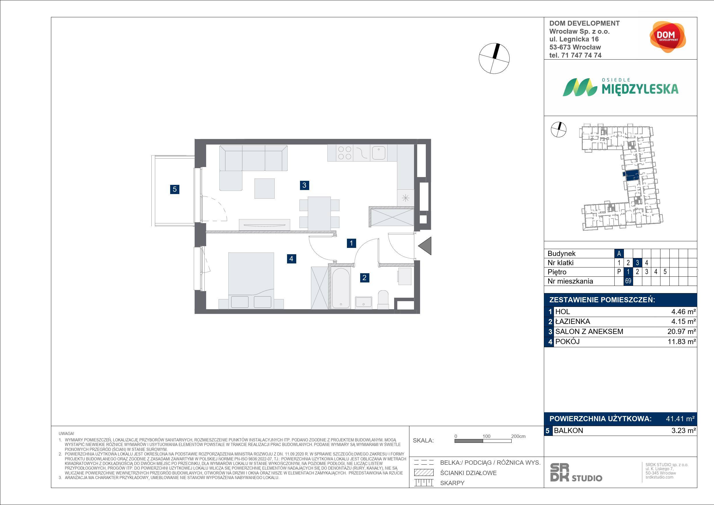 OSIEDLE MIĘDZYLESKA – inwestycja Dom Development - lokal A 69, budynek A