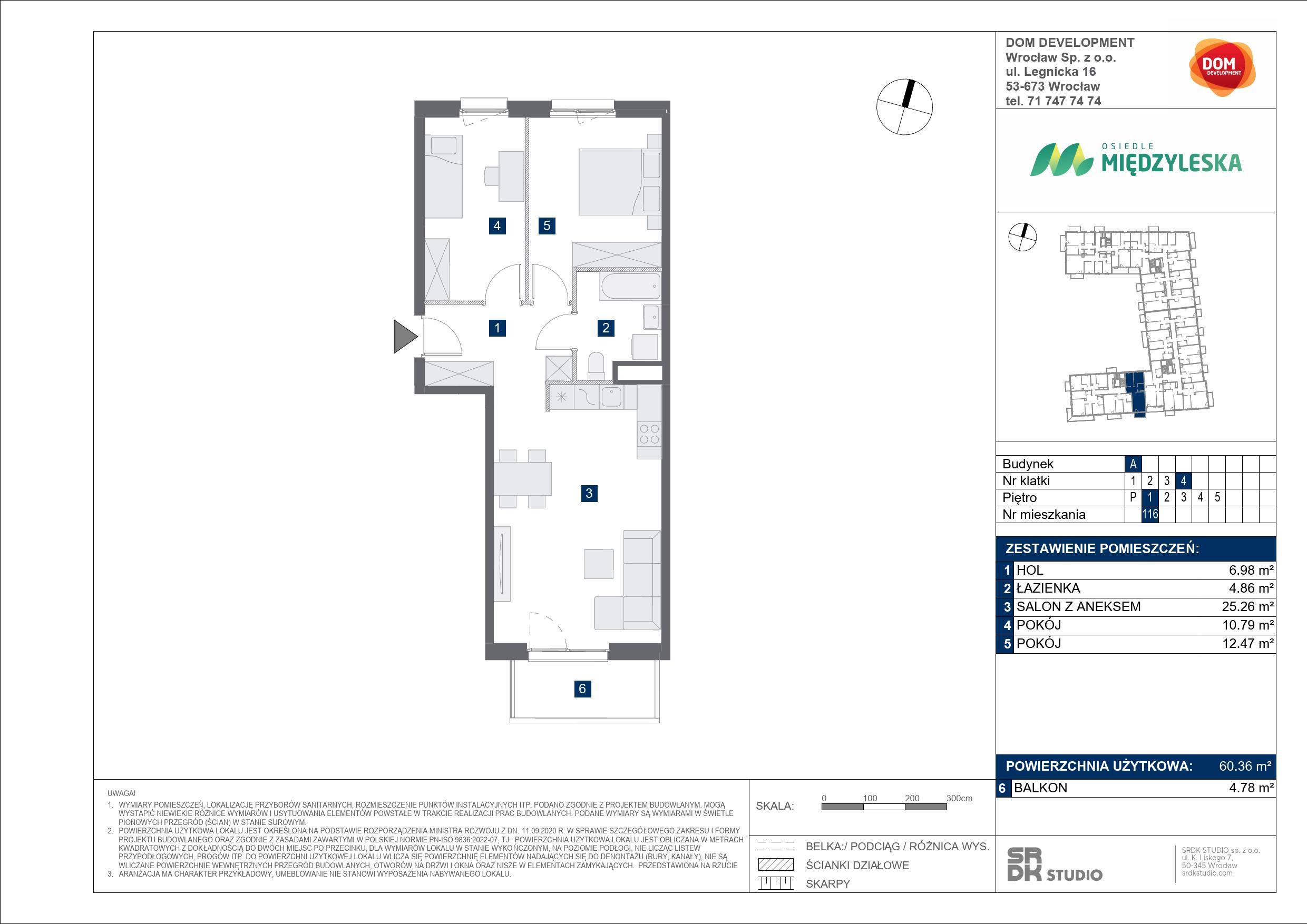 OSIEDLE MIĘDZYLESKA – inwestycja Dom Development - lokal A 116, budynek A