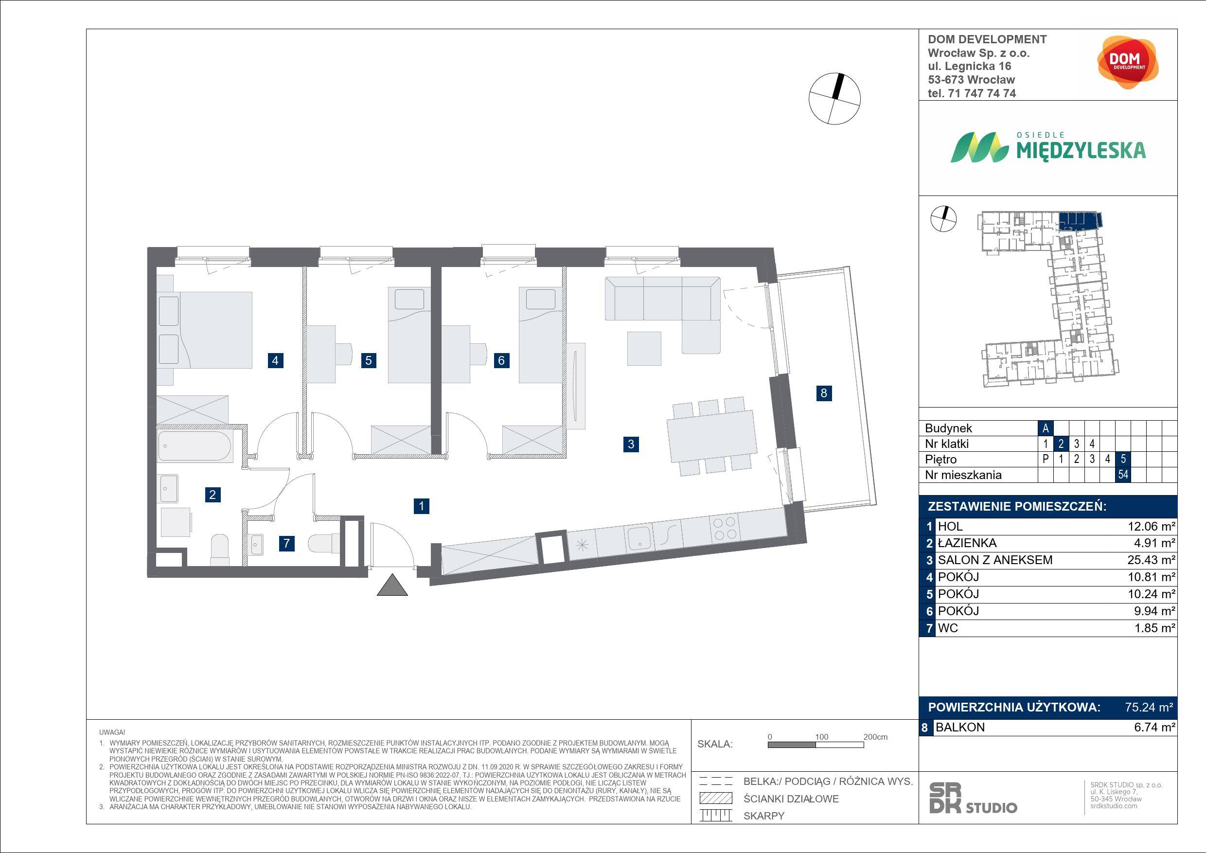OSIEDLE MIĘDZYLESKA – inwestycja Dom Development - lokal A 54, budynek A
