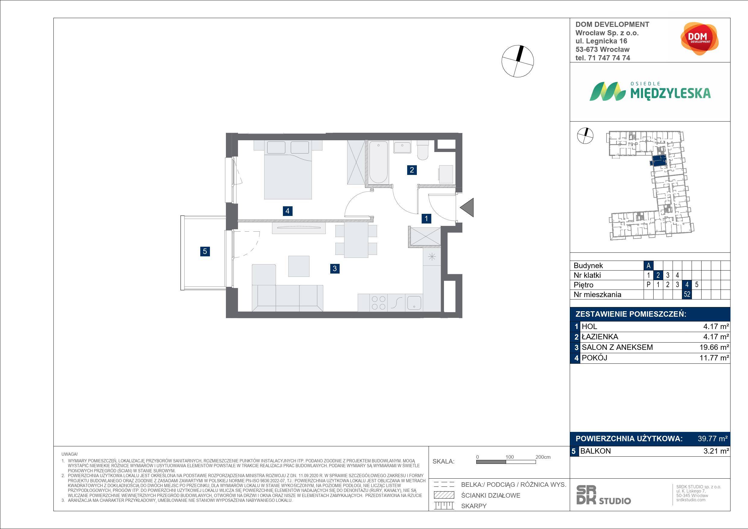 OSIEDLE MIĘDZYLESKA – inwestycja Dom Development - lokal A 52, budynek A