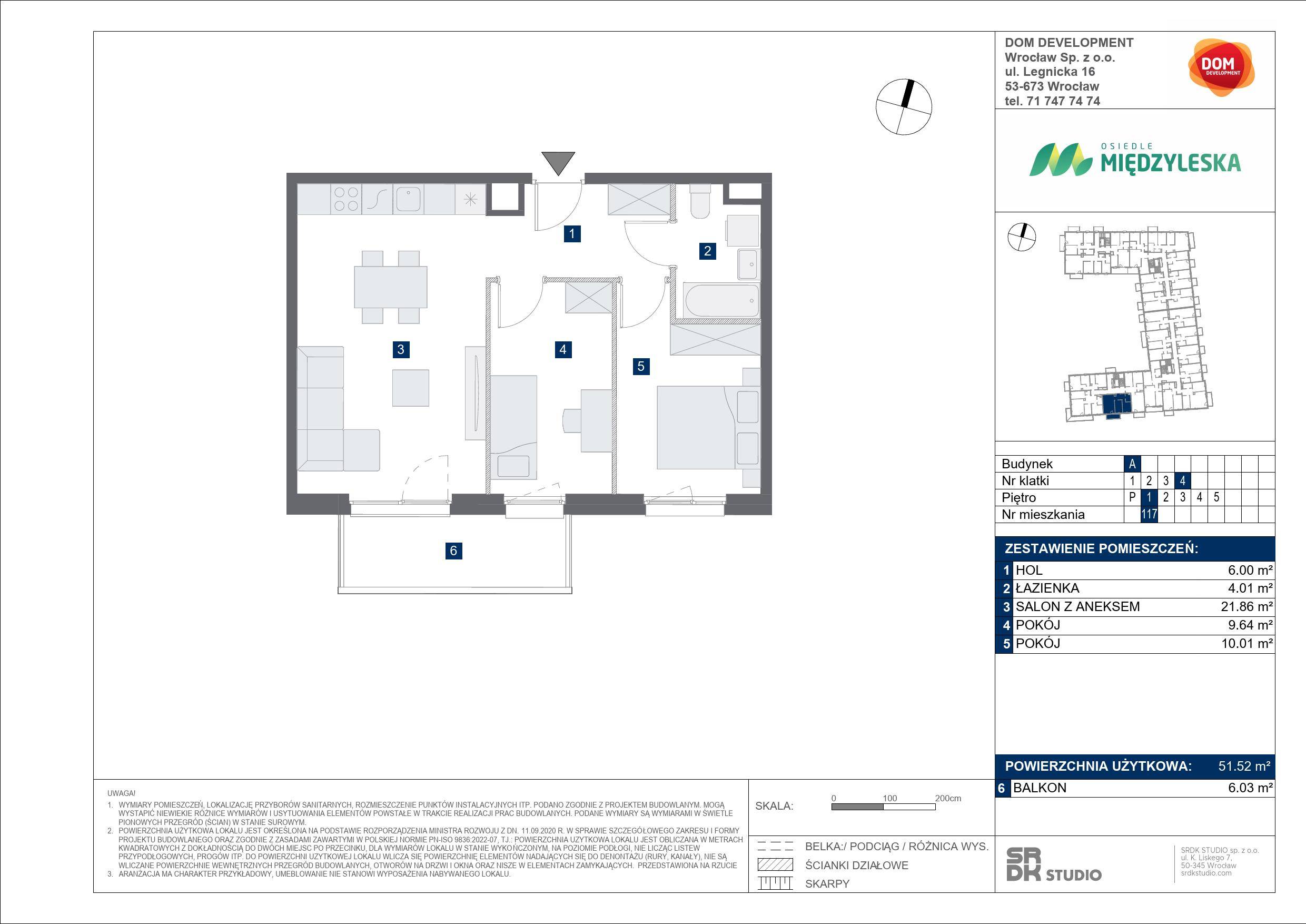 OSIEDLE MIĘDZYLESKA – inwestycja Dom Development - lokal A 117, budynek A