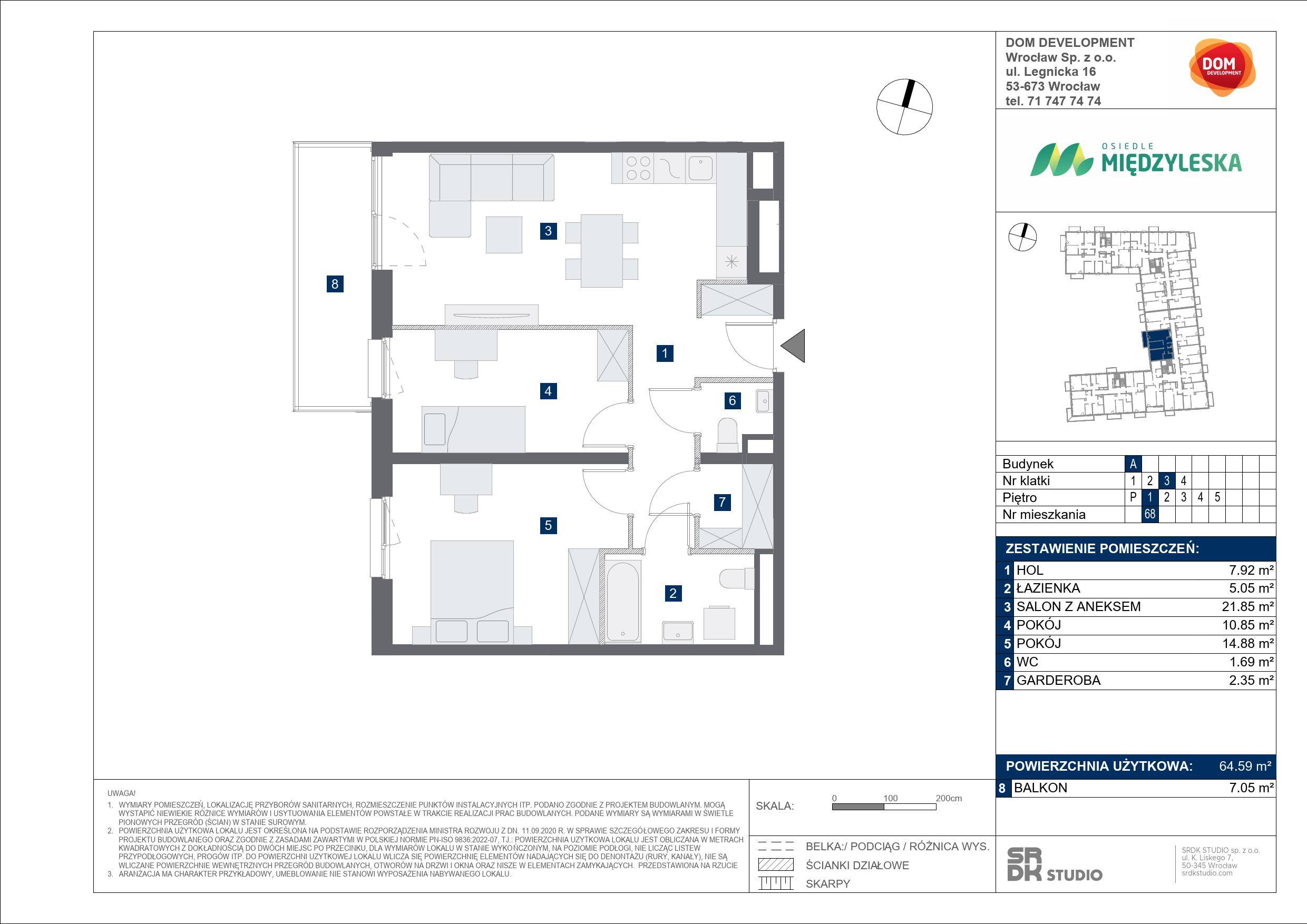OSIEDLE MIĘDZYLESKA – inwestycja Dom Development - lokal A 68, budynek A