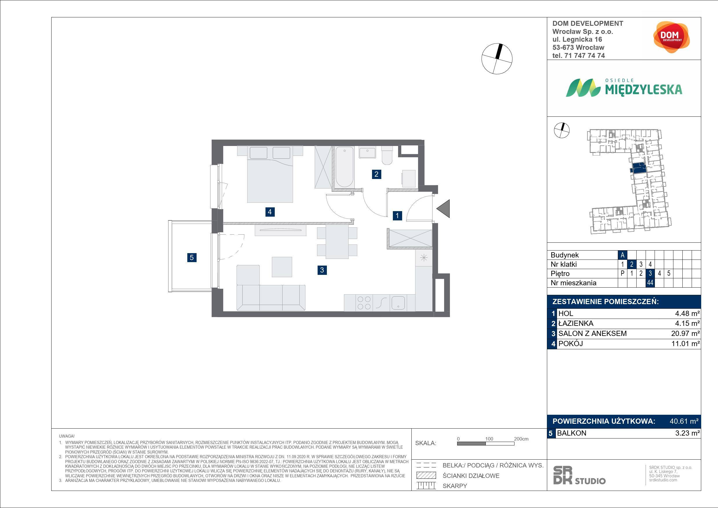 OSIEDLE MIĘDZYLESKA – inwestycja Dom Development - lokal A 44, budynek A