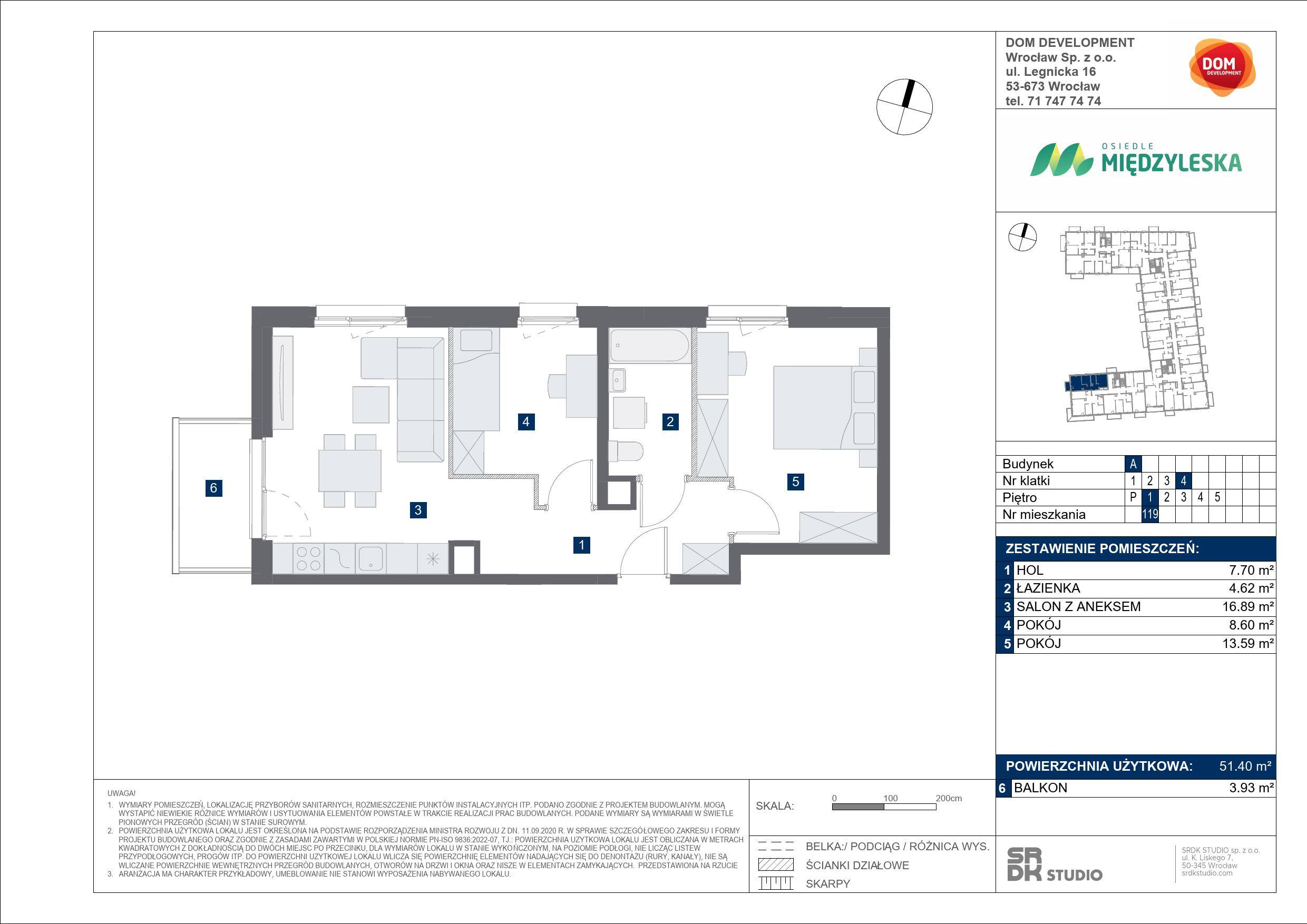 OSIEDLE MIĘDZYLESKA – inwestycja Dom Development - lokal A 119, budynek A