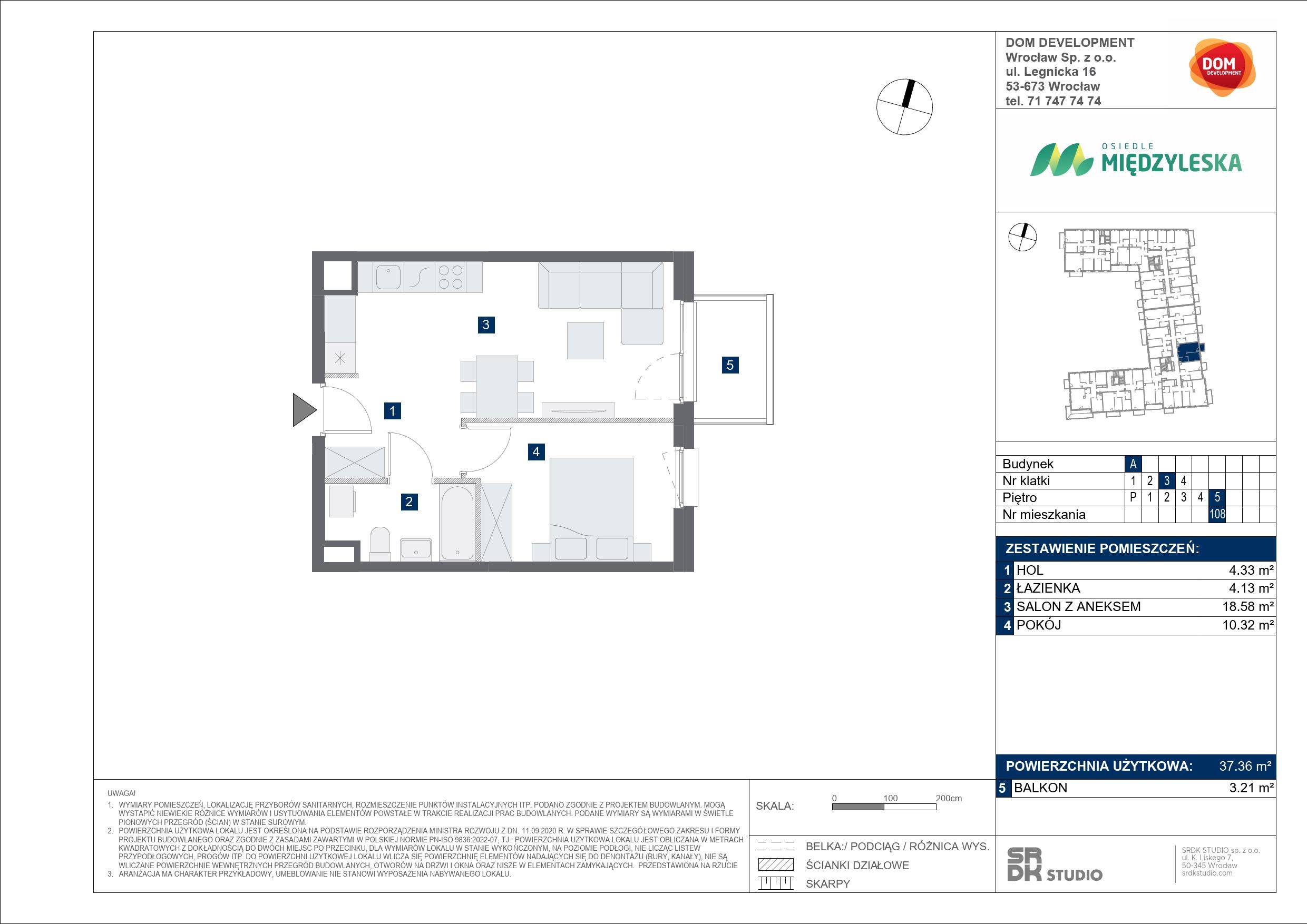 OSIEDLE MIĘDZYLESKA – inwestycja Dom Development - lokal A 108, budynek A