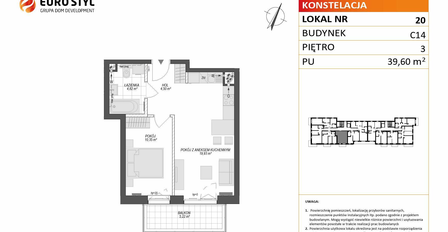 KONSTELACJA – inwestycja Dom Development - lokal C14 20, budynek C14