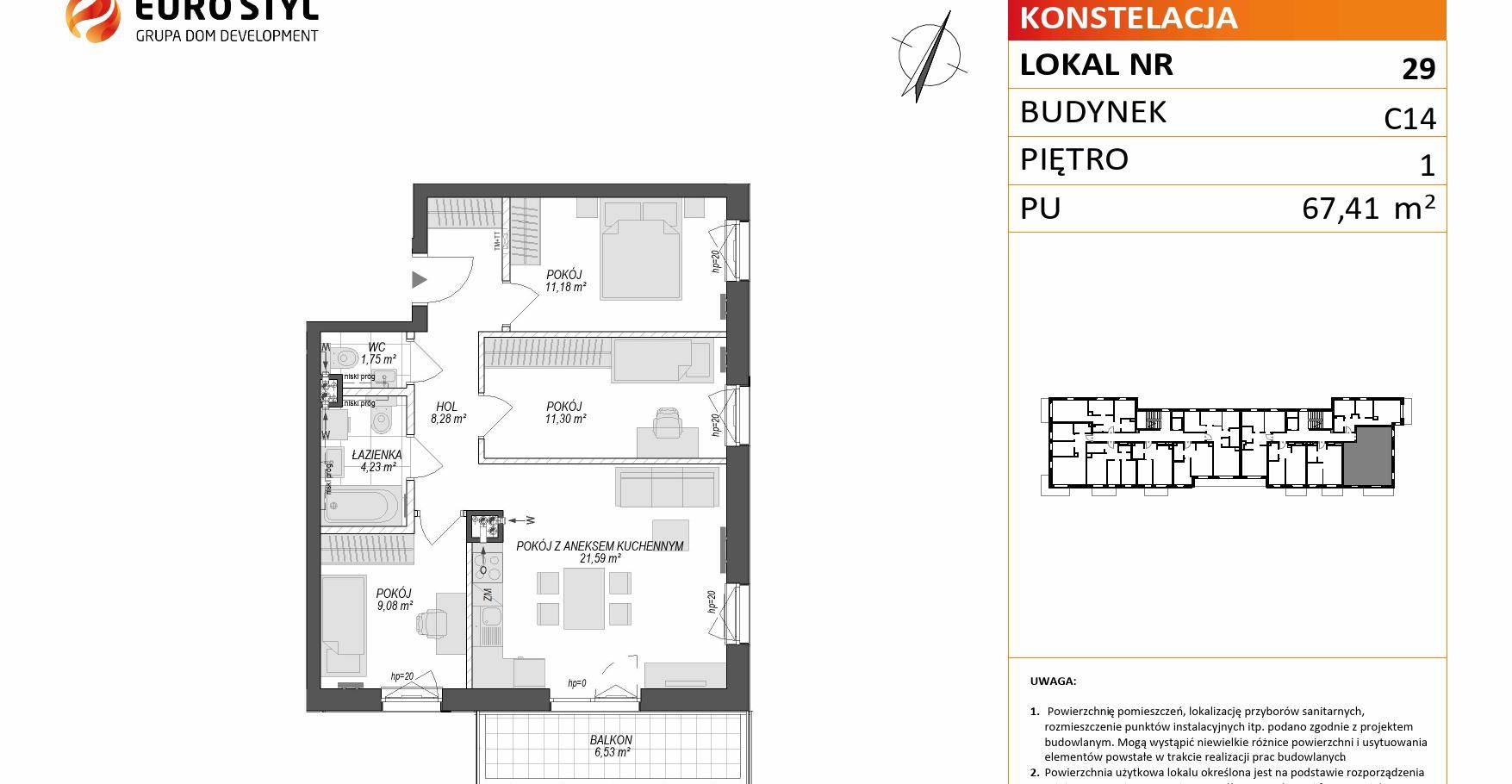 KONSTELACJA – inwestycja Dom Development - lokal C14 29, budynek C14
