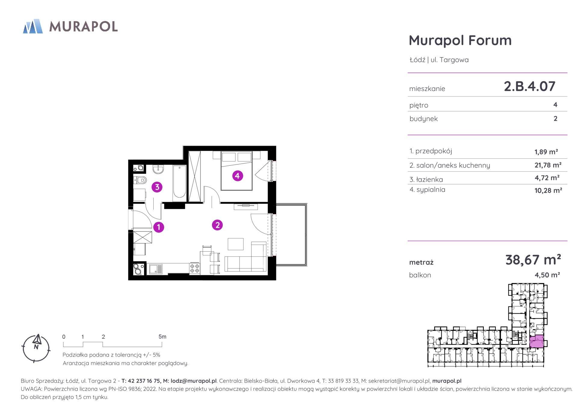 Murapol Forum – inwestycja Murapol - lokal 2.B.4.07, budynek B