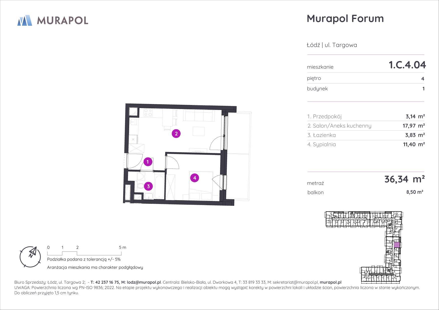 Murapol Forum – inwestycja Murapol - lokal 1.C.4.04, budynek C
