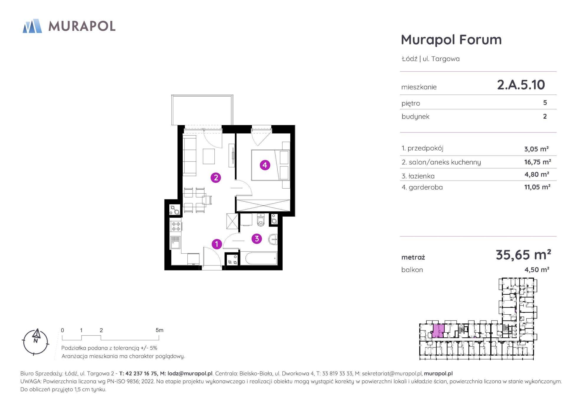 Murapol Forum – inwestycja Murapol - lokal 2.A.5.10, budynek A