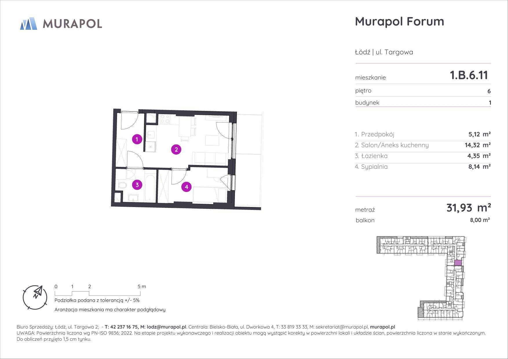 Murapol Forum – inwestycja Murapol - lokal 1.B.6.11, budynek B