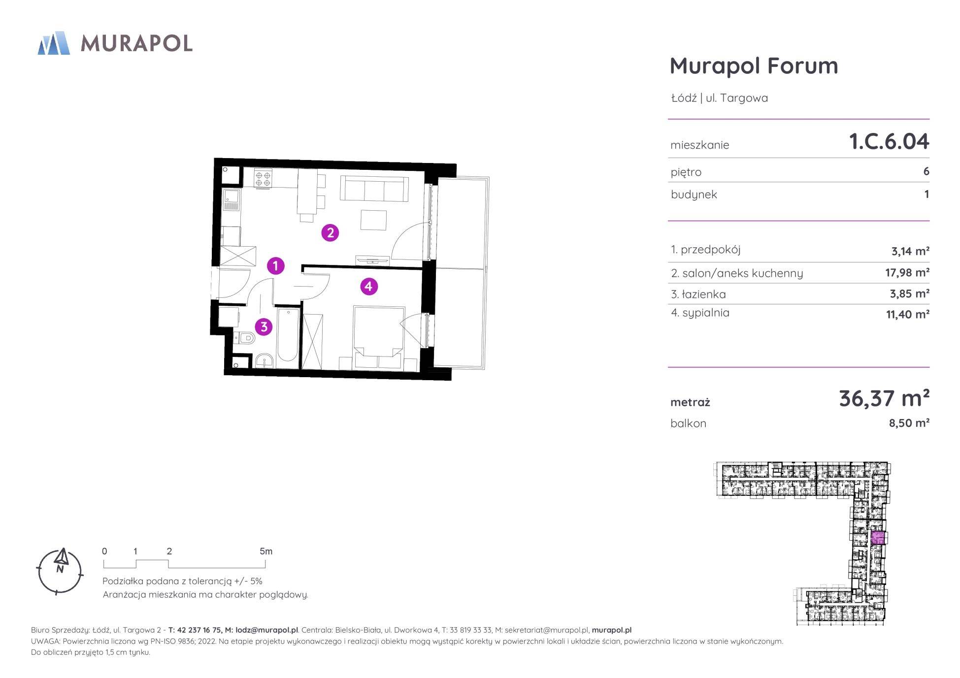 Murapol Forum – inwestycja Murapol - lokal 1.C.6.04, budynek C