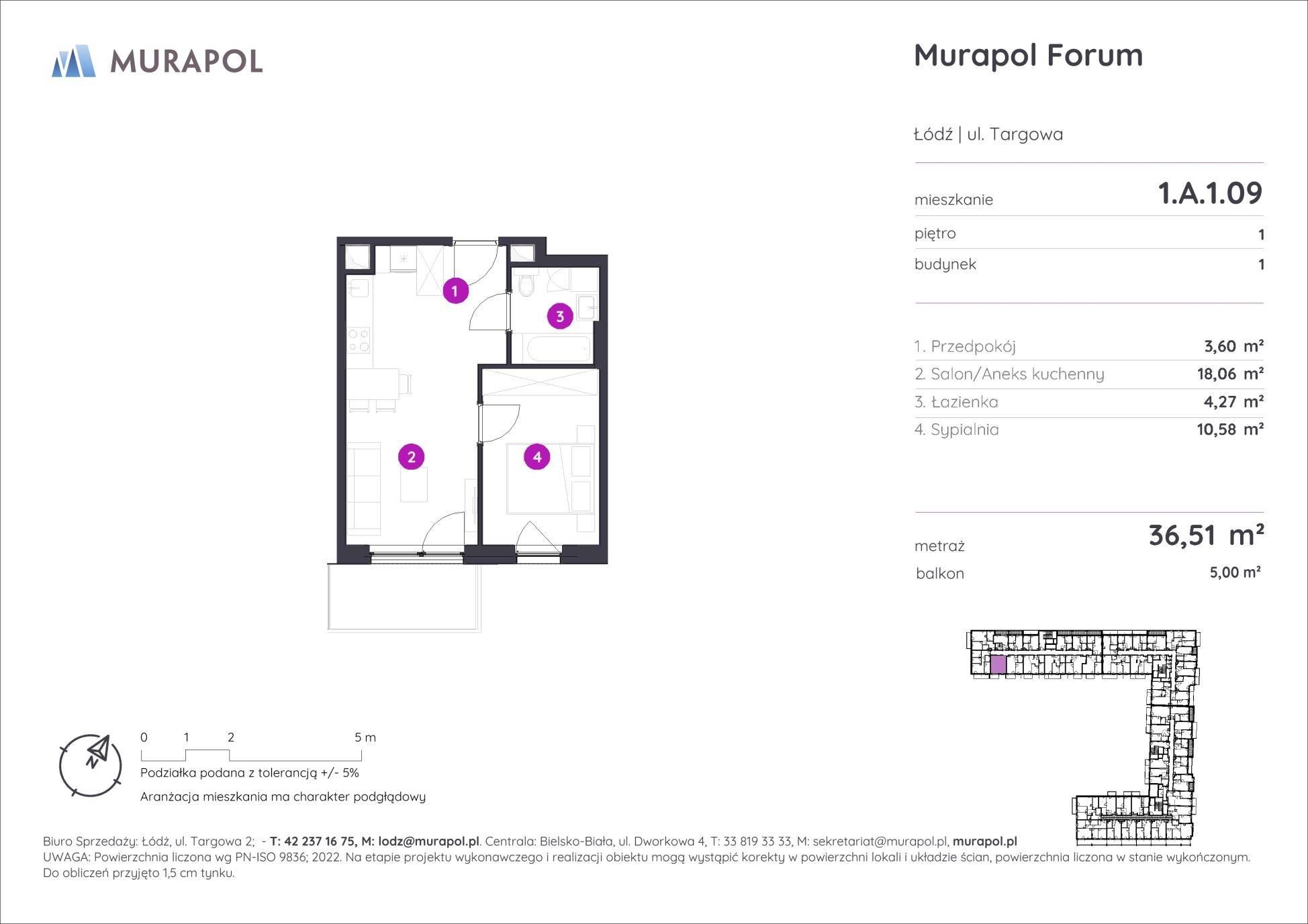 Murapol Forum – inwestycja Murapol - lokal 1.A.1.09, budynek A