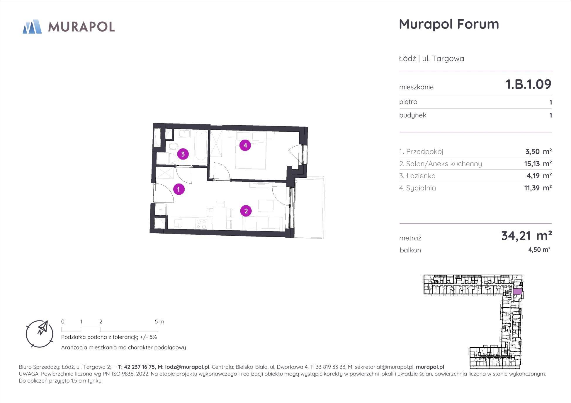 Murapol Forum – inwestycja Murapol - lokal 1.B.1.09, budynek B