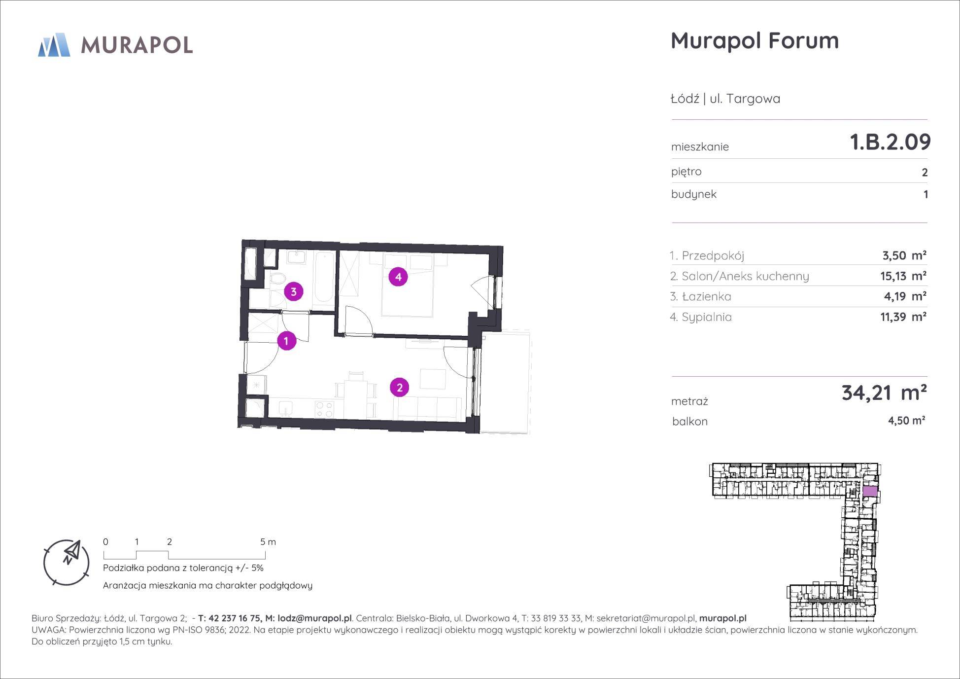 Murapol Forum – inwestycja Murapol - lokal 1.B.2.09, budynek B