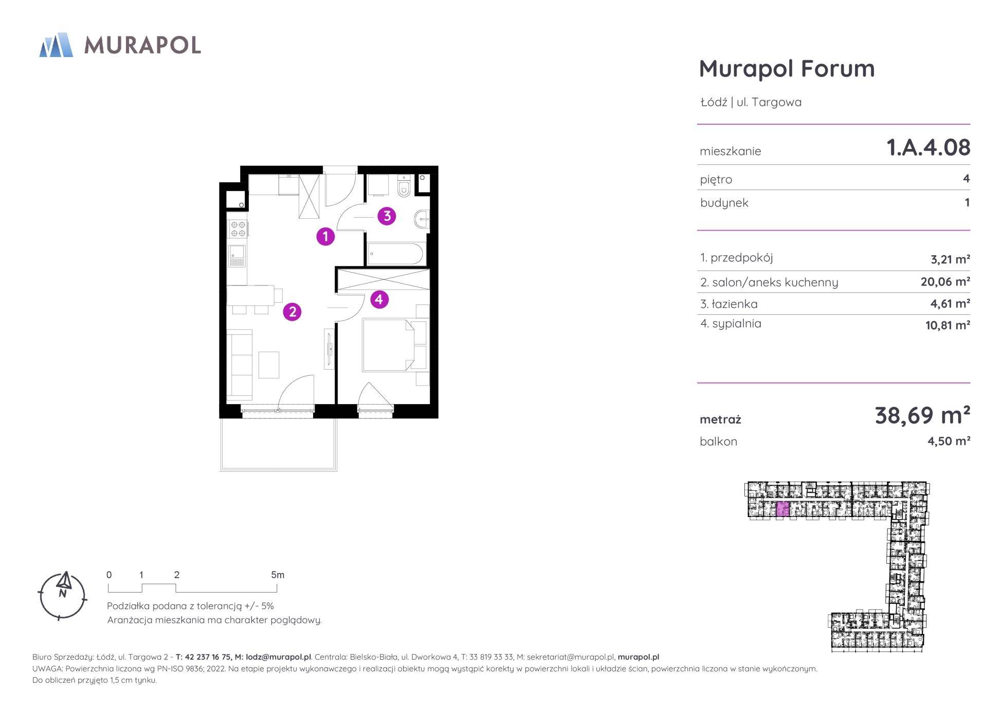 Murapol Forum – inwestycja Murapol - lokal 1.A.4.08, budynek A