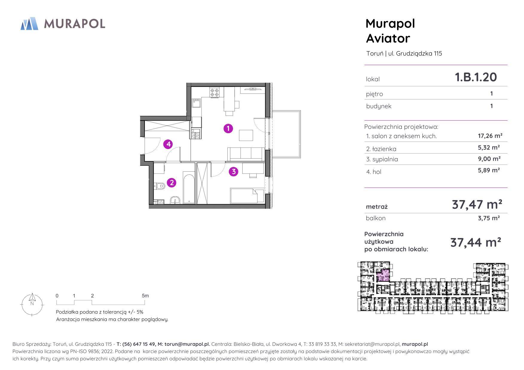 Murapol Aviator – inwestycja Murapol - lokal 1.B.1.20, budynek B