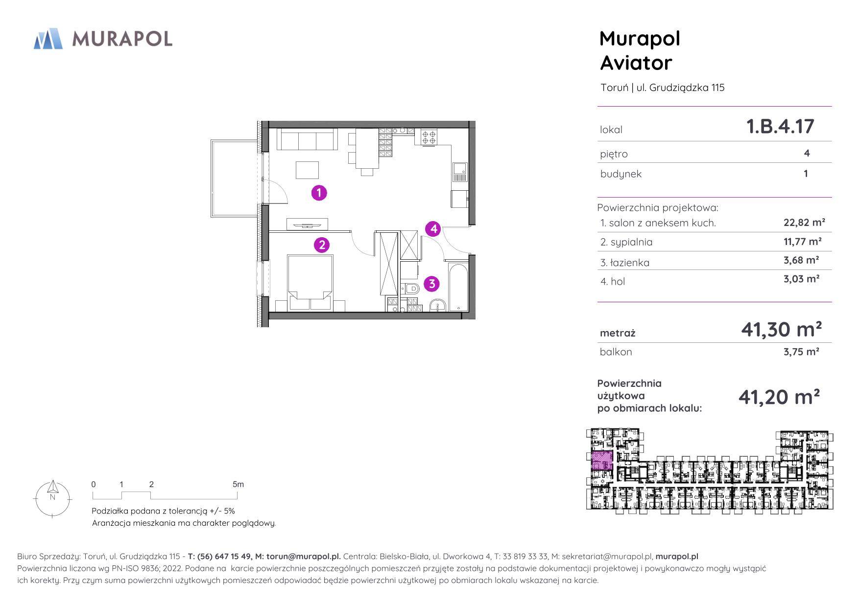 Murapol Aviator – inwestycja Murapol - lokal 1.B.4.17, budynek B