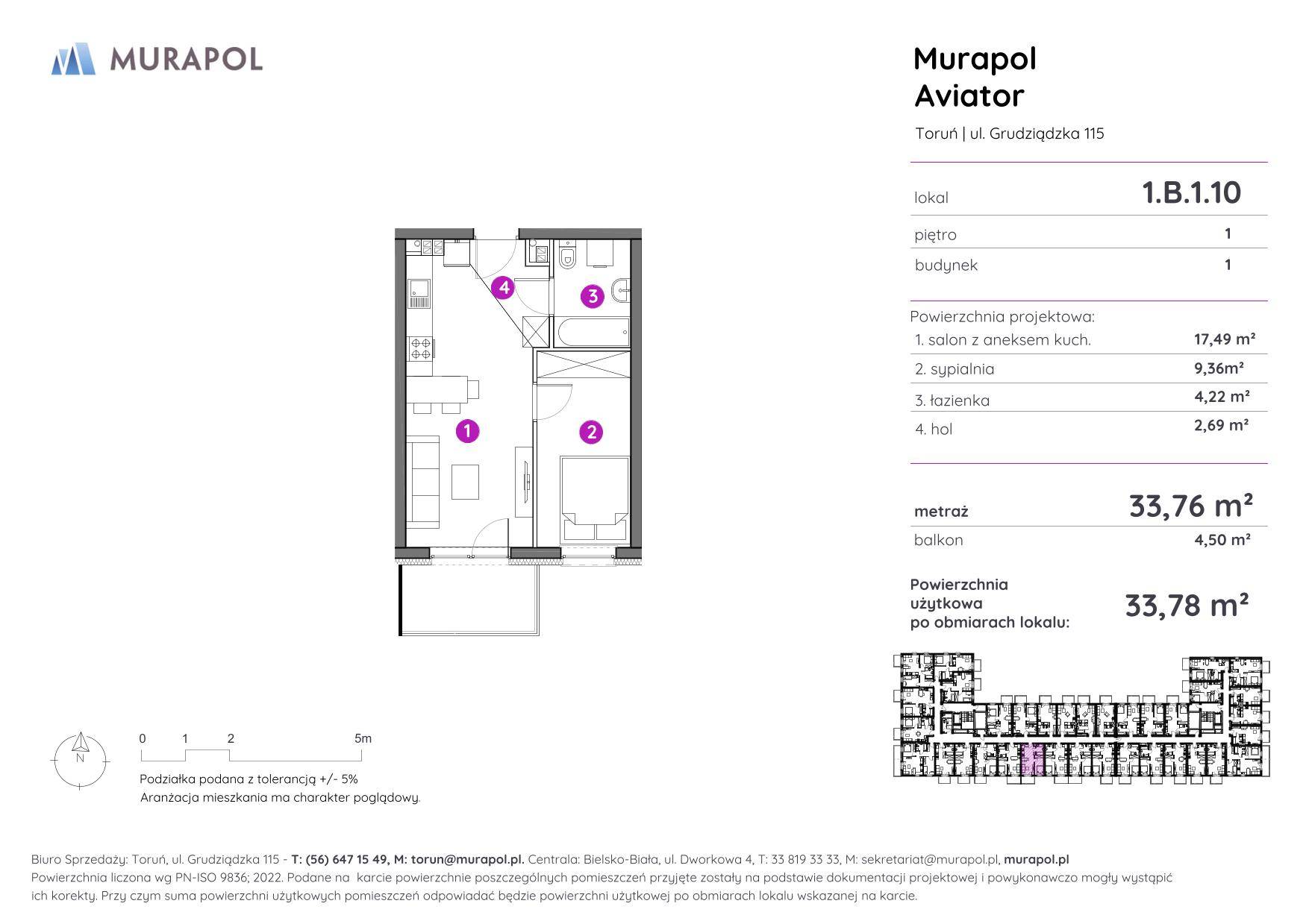 Murapol Aviator – inwestycja Murapol - lokal 1.B.1.10, budynek B