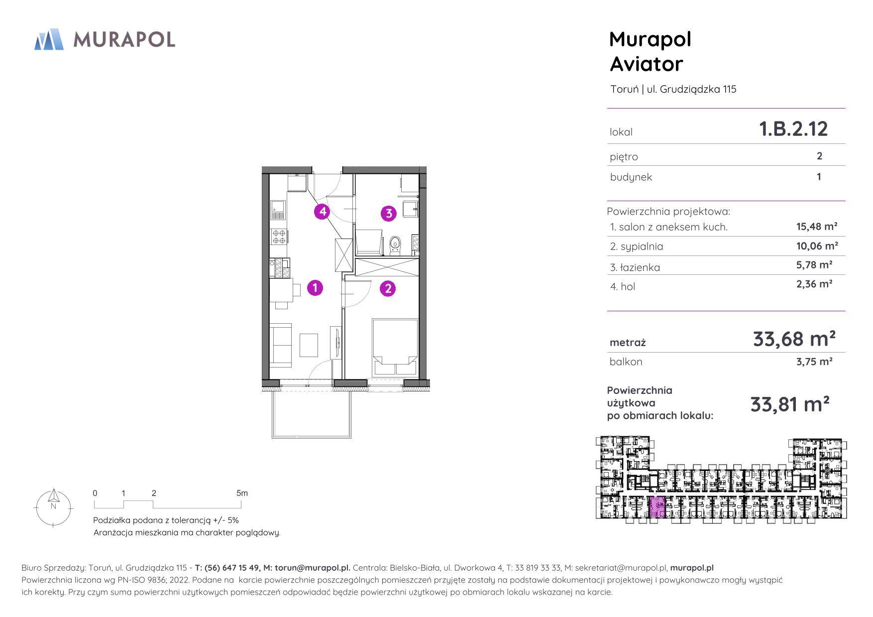 Murapol Aviator – inwestycja Murapol - lokal 1.B.2.12, budynek B