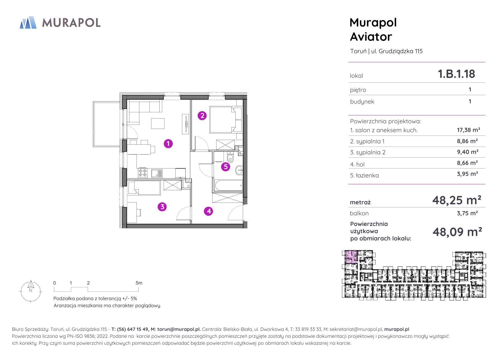 Murapol Aviator – inwestycja Murapol - lokal 1.B.1.18, budynek B
