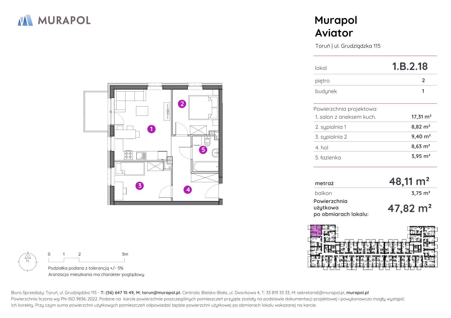 Murapol Aviator – inwestycja Murapol - lokal 1.B.2.18, budynek B