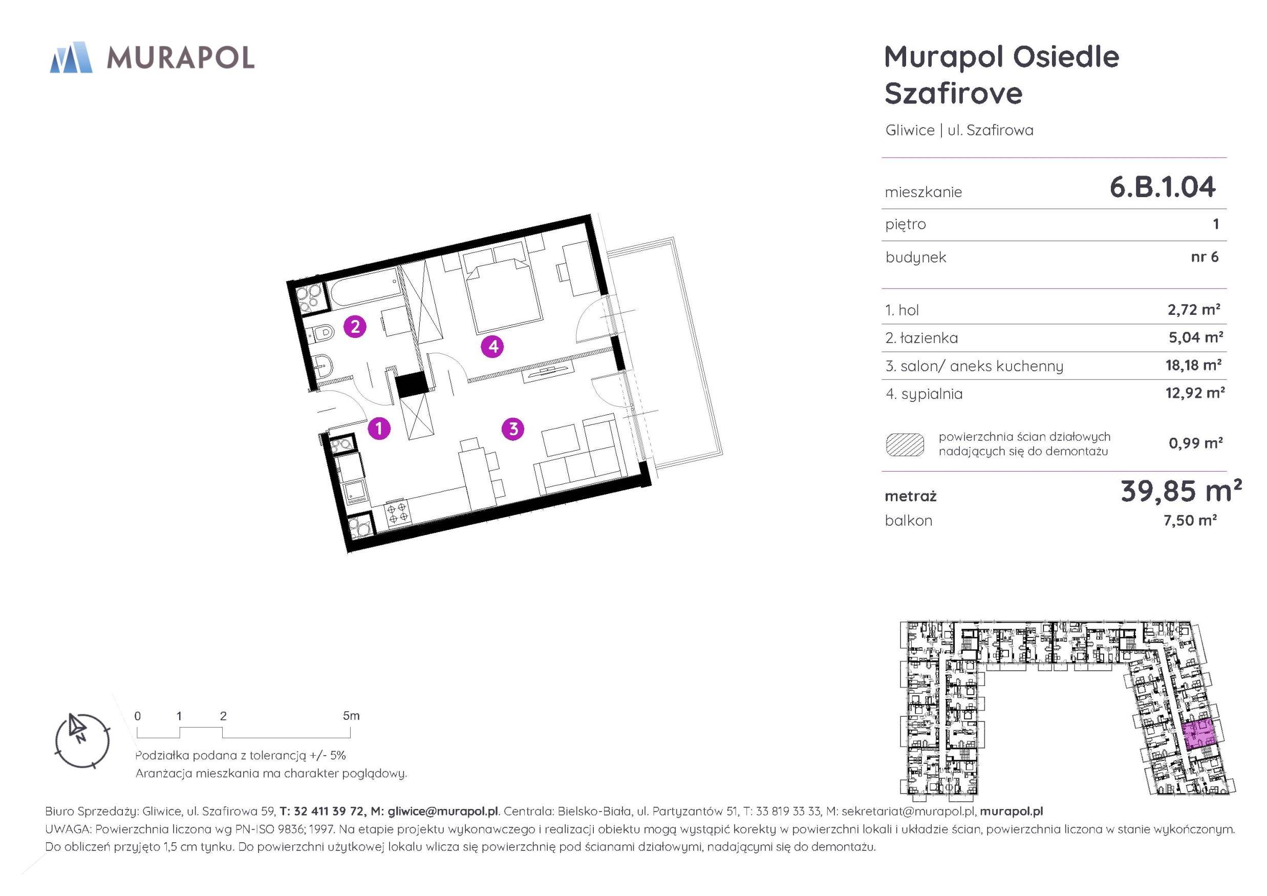 Murapol Osiedle Szafirove - lokal 6.B.1.04, budynek B
