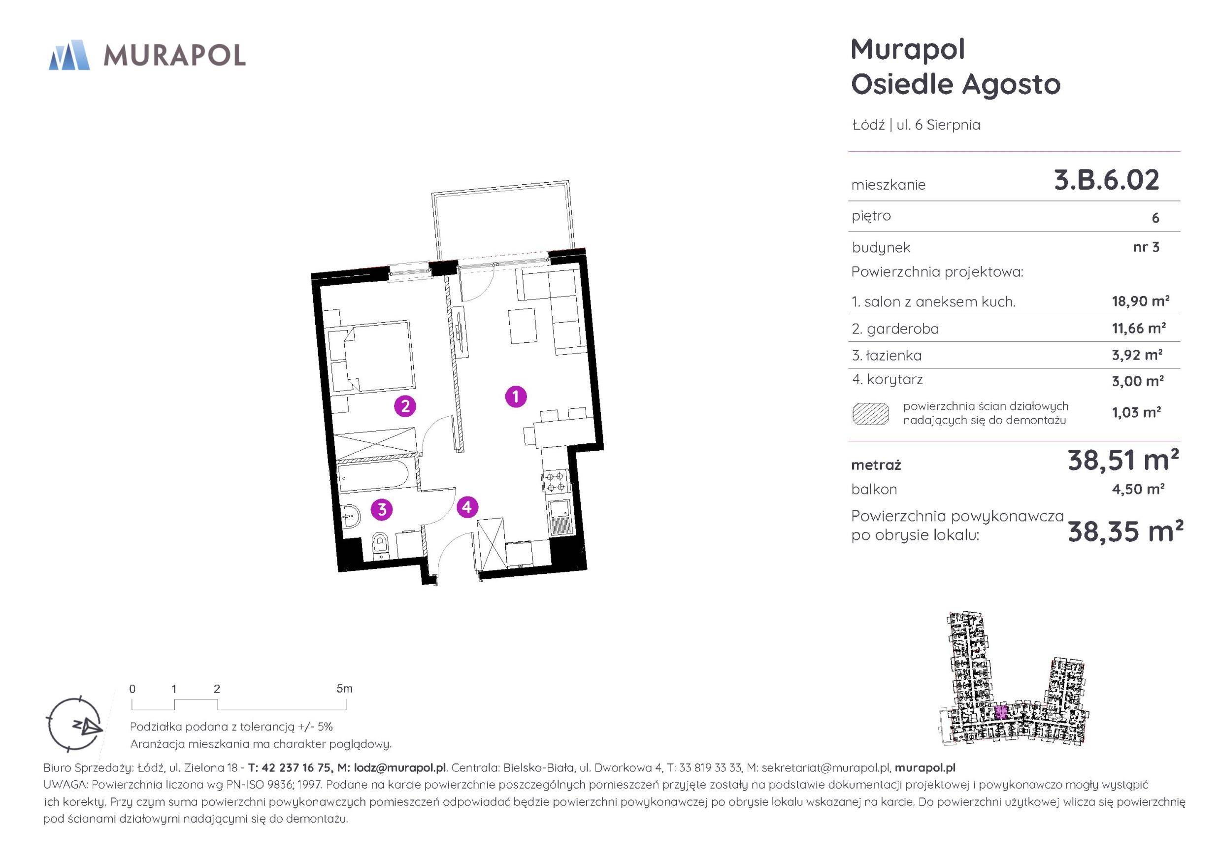 Murapol Agosto – inwestycja Murapol - lokal 3.B.6.02, budynek B