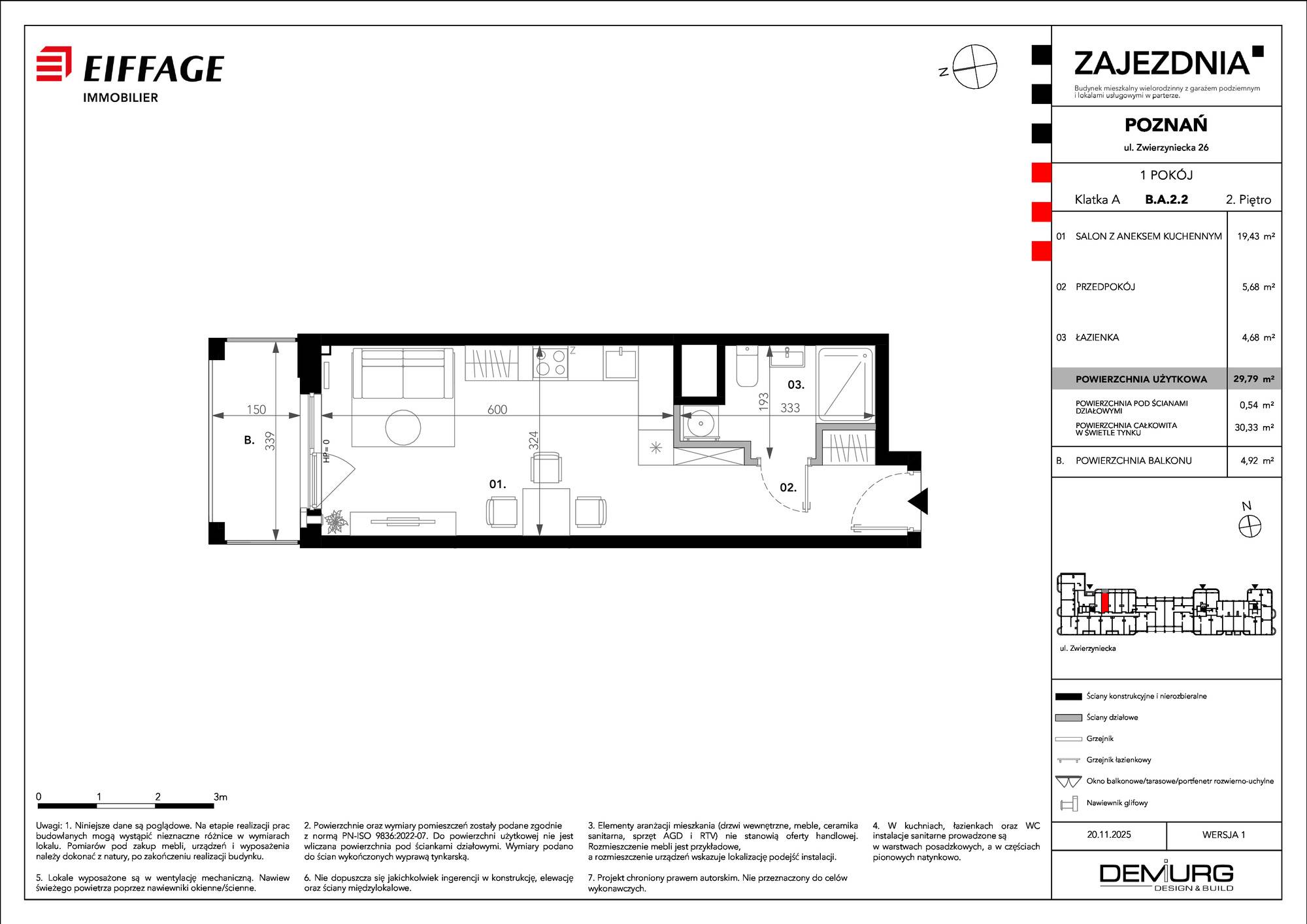 Zajezdnia – inwestycja Eiffage Immobilier - lokal B.A.2.2, budynek B