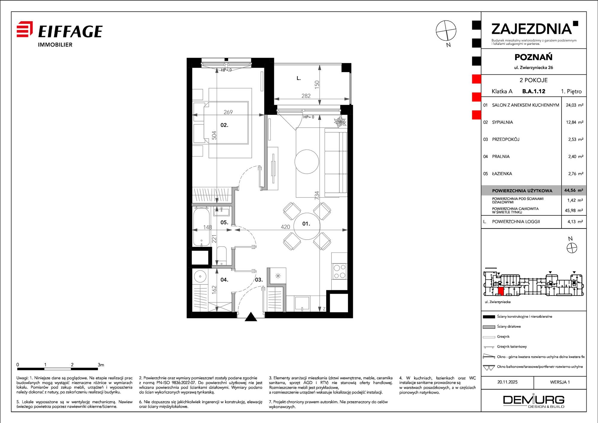 Zajezdnia – inwestycja Eiffage Immobilier - lokal B.A.1.12, budynek B