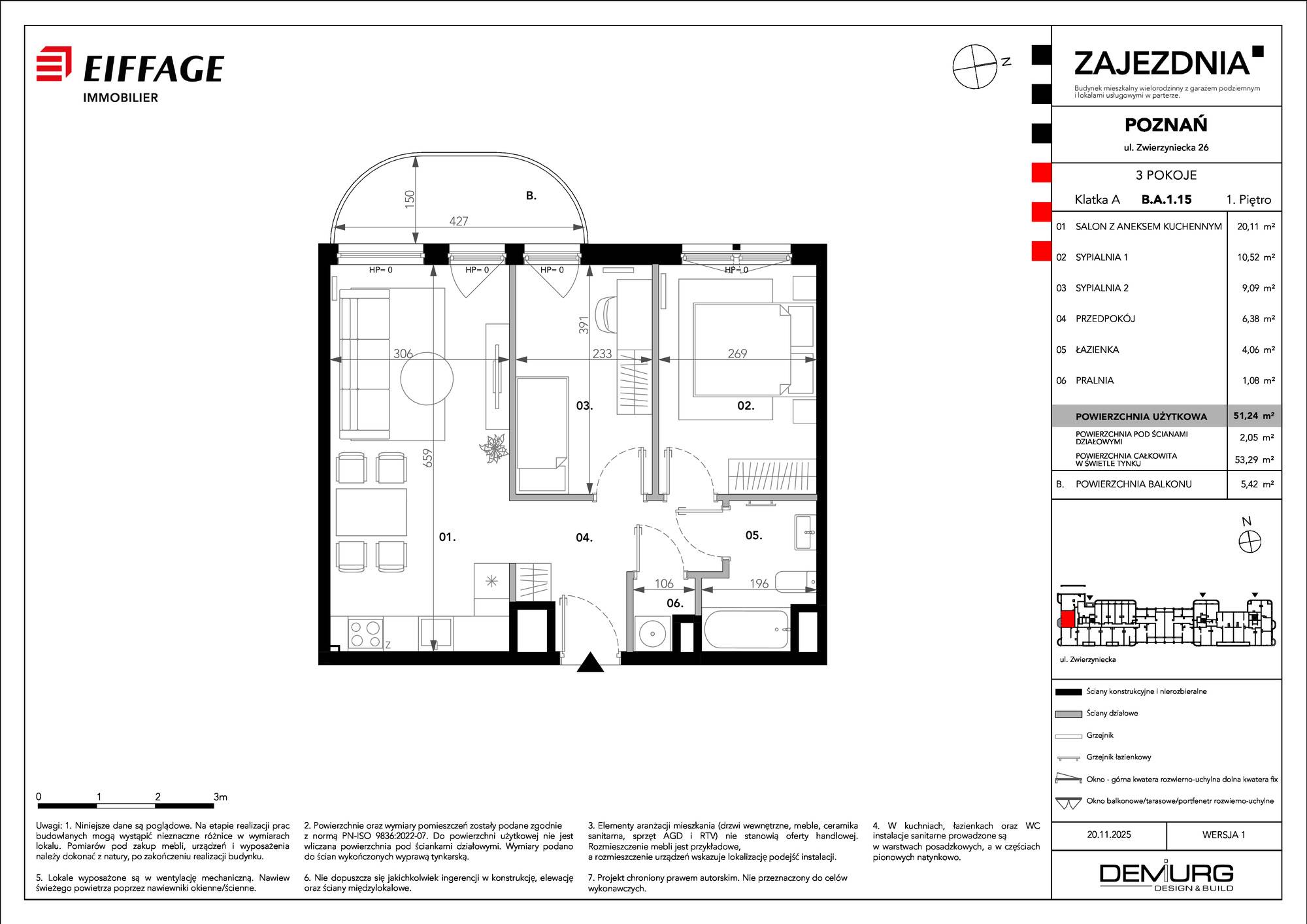 Zajezdnia – inwestycja Eiffage Immobilier - lokal B.A.1.15, budynek B