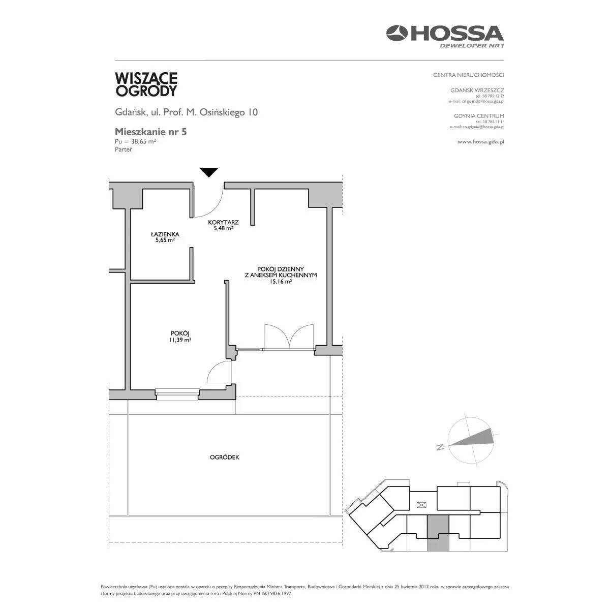 Wiszące Ogrody – inwestycja Hossa - lokal WO/O10/5, budynek Osińskiego 10
