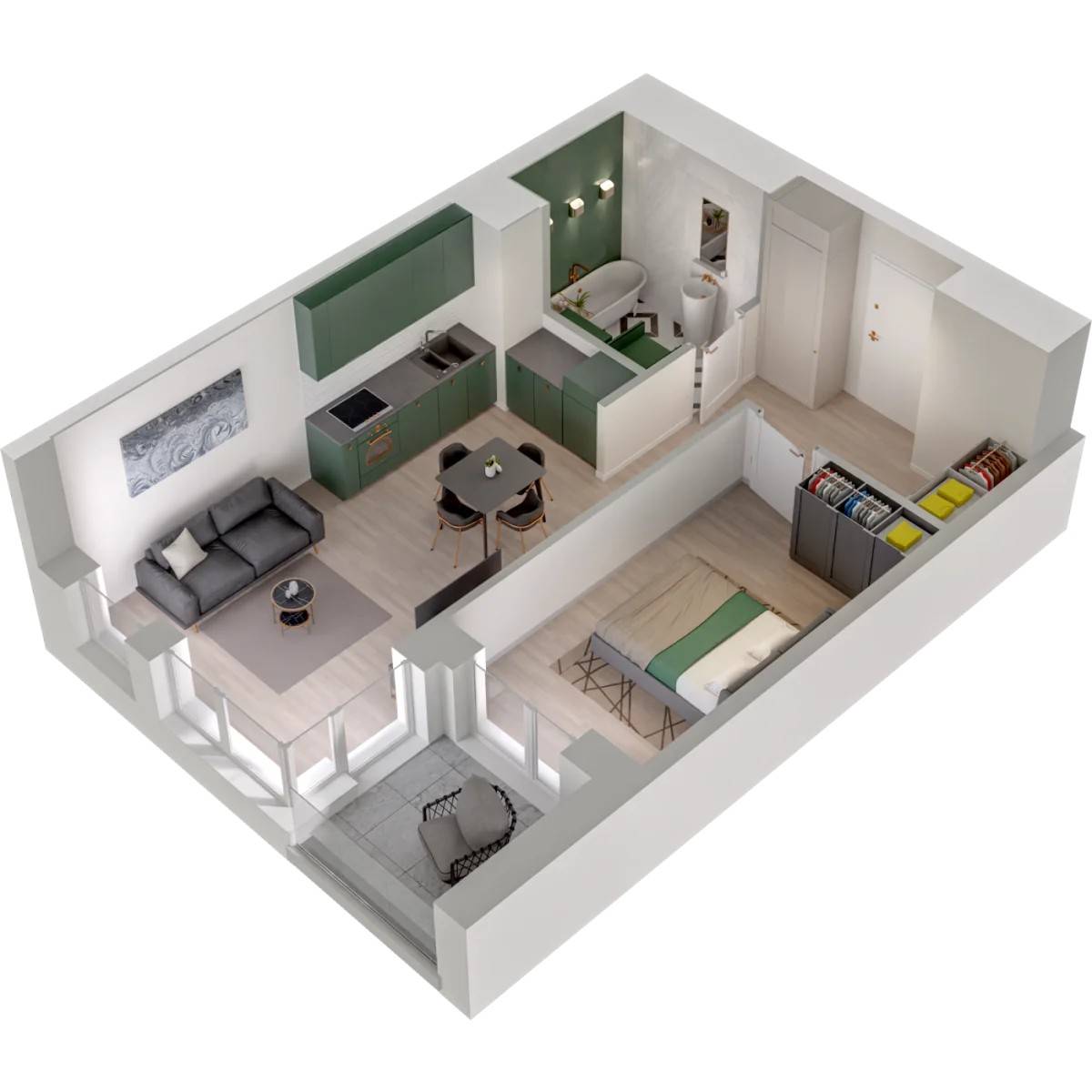 Garnizon Lofty&Apartamenty - lokal GR/L4/207, budynek Leśmiana 4