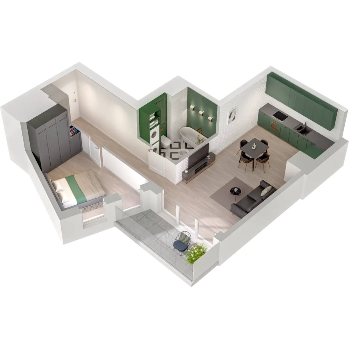 Garnizon Lofty&Apartamenty - lokal GR/L4/203, budynek Leśmiana 4