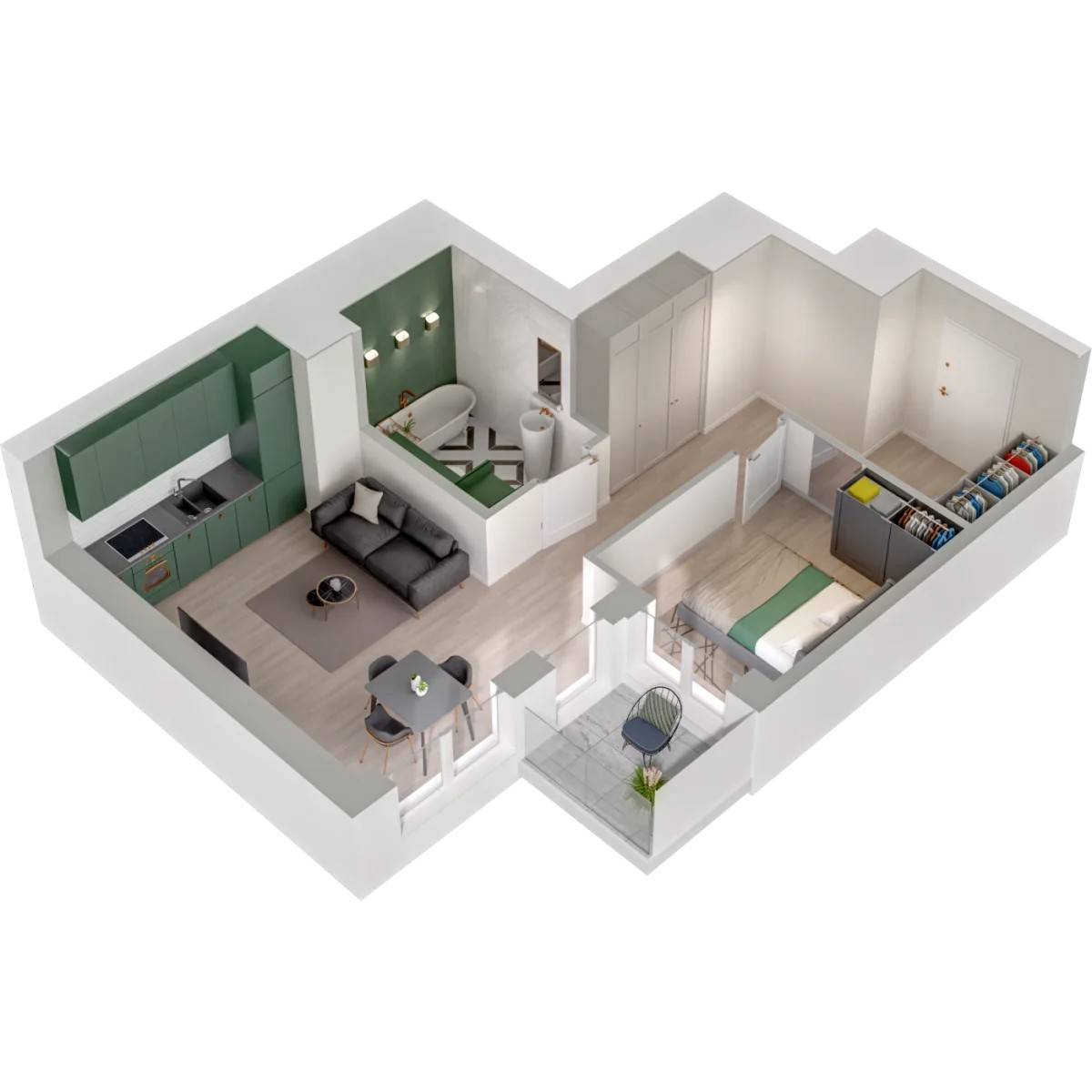 Garnizon Lofty&Apartamenty - lokal GR/L4/329, budynek Leśmiana 4
