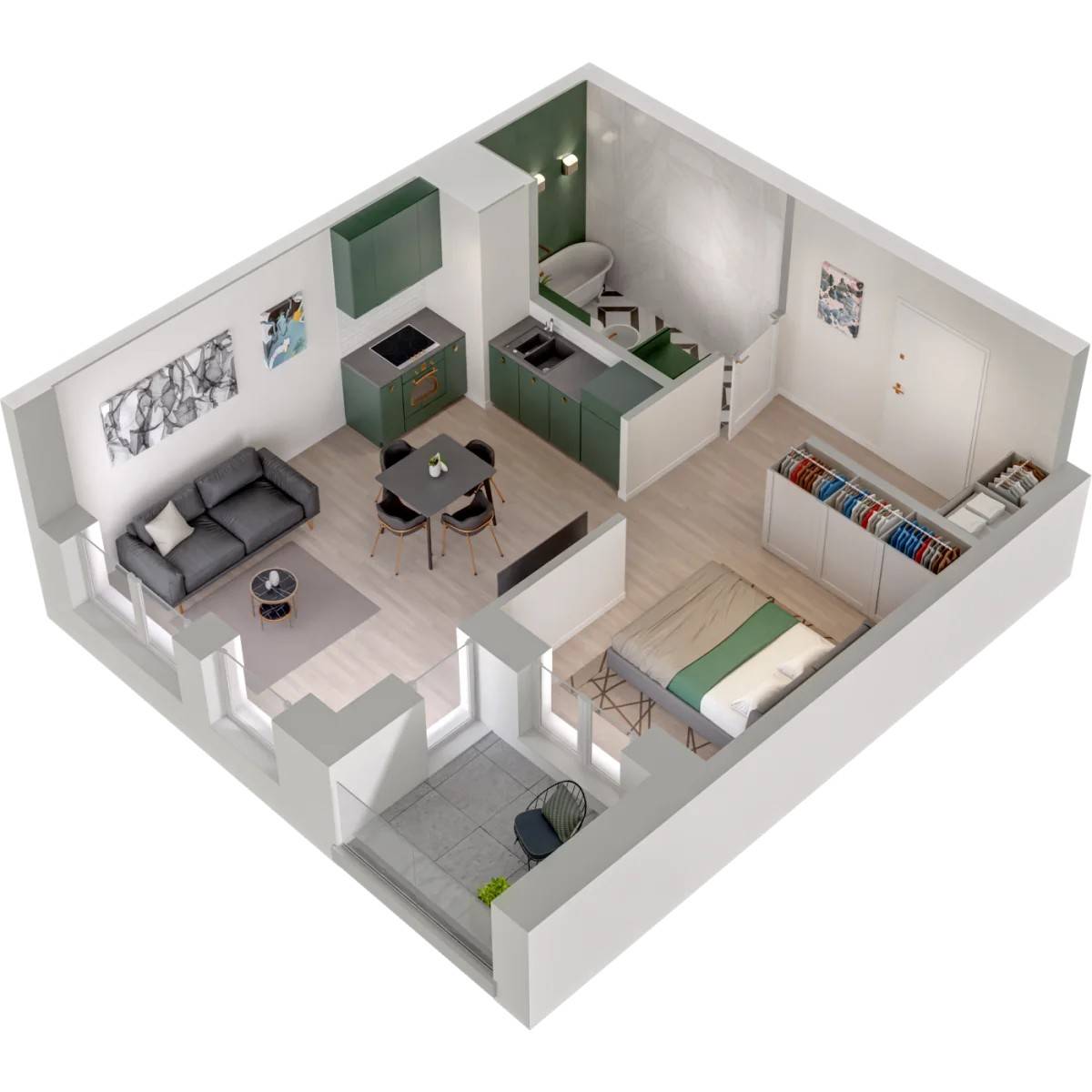 Garnizon Lofty&Apartamenty - lokal GR/L4/215, budynek Leśmiana 4