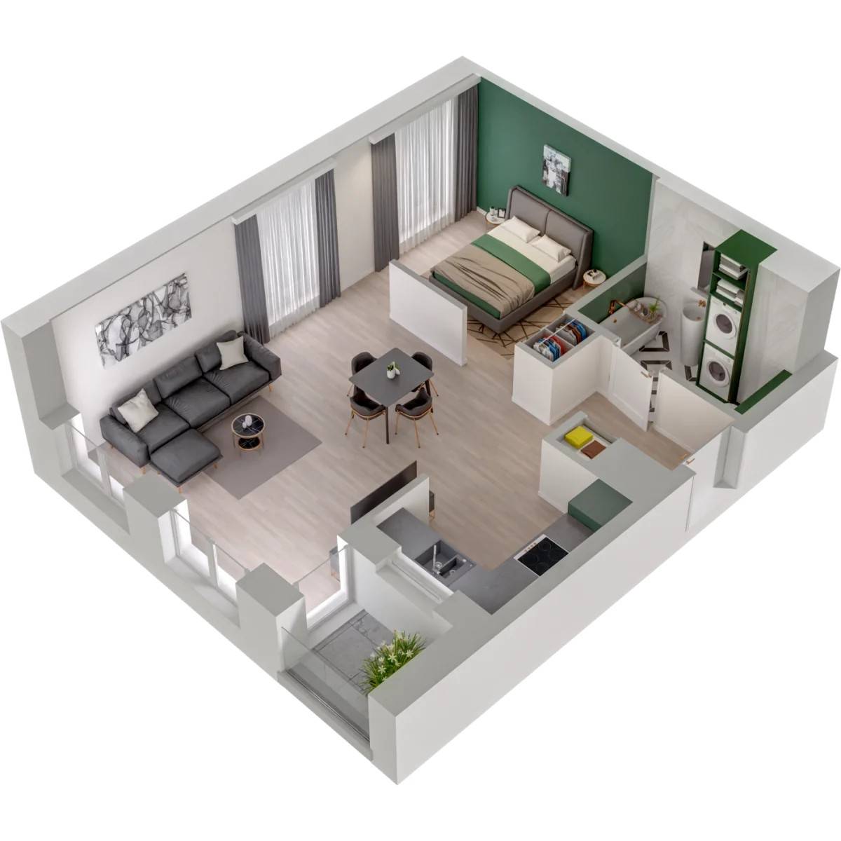 Garnizon Lofty&Apartamenty - lokal GR/L4/418, budynek Leśmiana 4