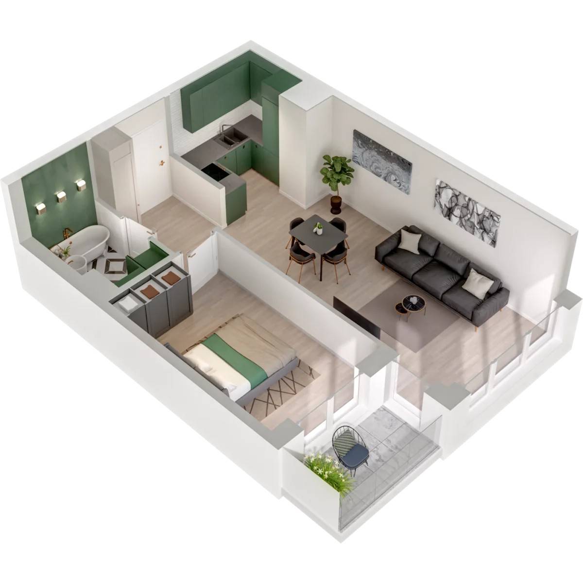 Garnizon Lofty&Apartamenty - lokal GR/L4/302, budynek Leśmiana 4