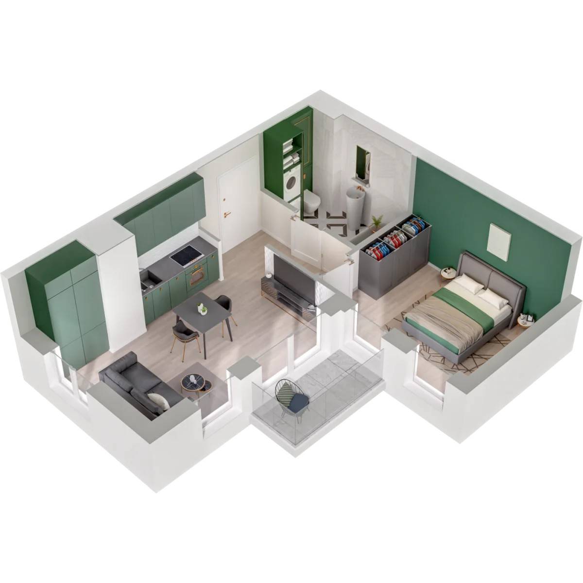 Garnizon Lofty&Apartamenty - lokal GR/L4/416, budynek Leśmiana 4
