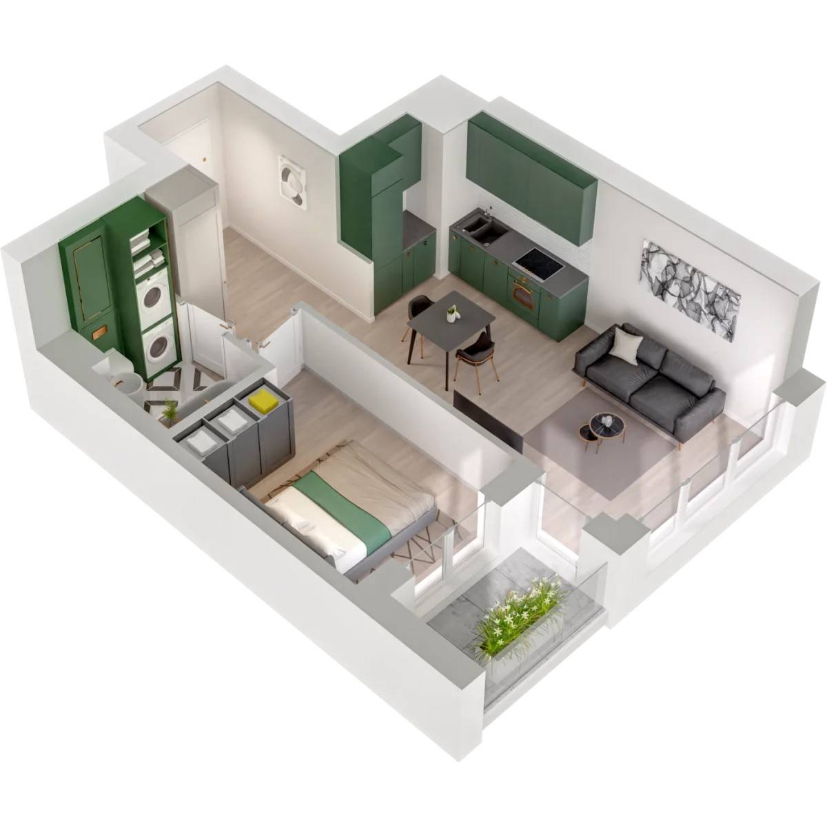 Garnizon Lofty&Apartamenty - lokal GR/L4/301, budynek Leśmiana 4