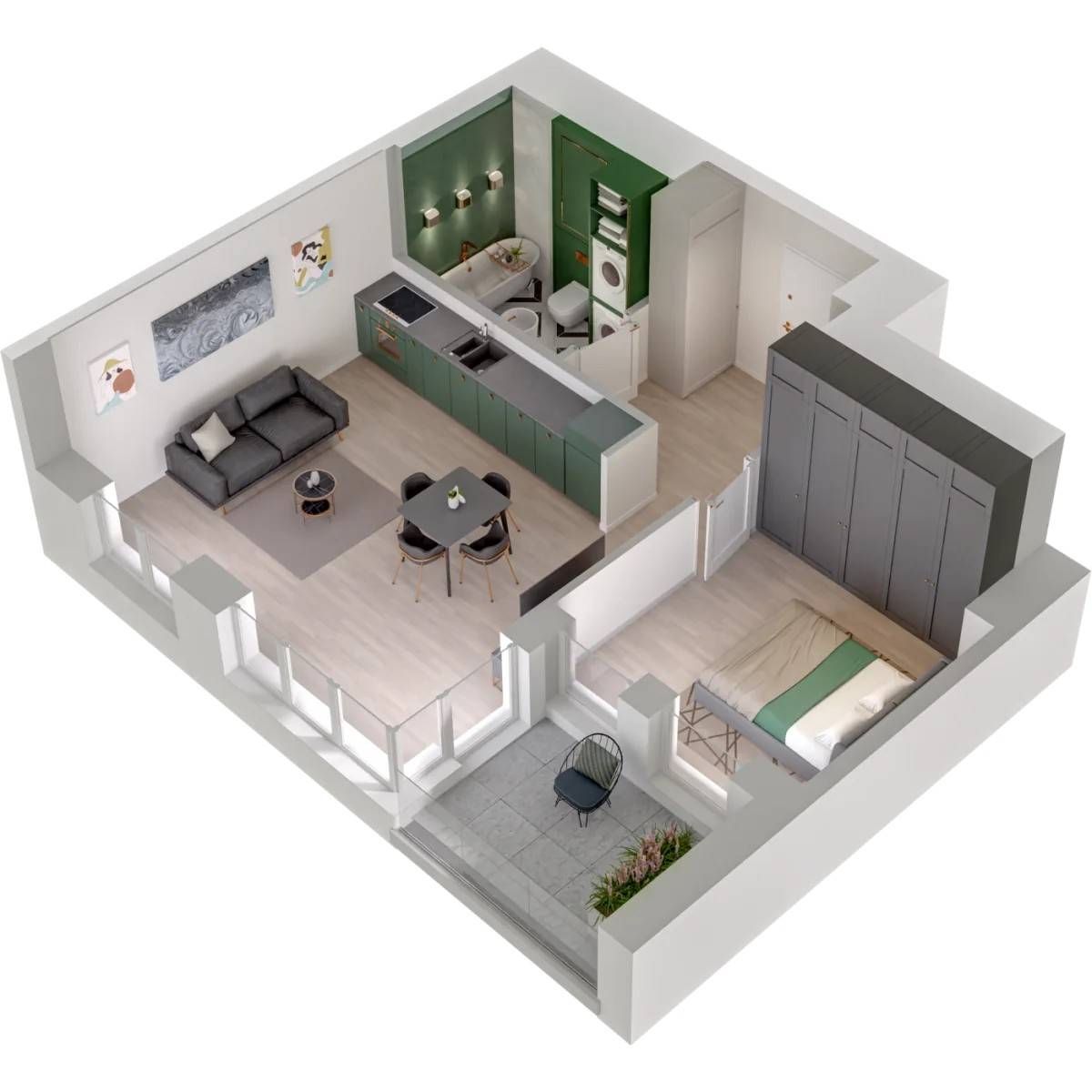 Garnizon Lofty&Apartamenty - lokal GR/L4/507, budynek Leśmiana 4