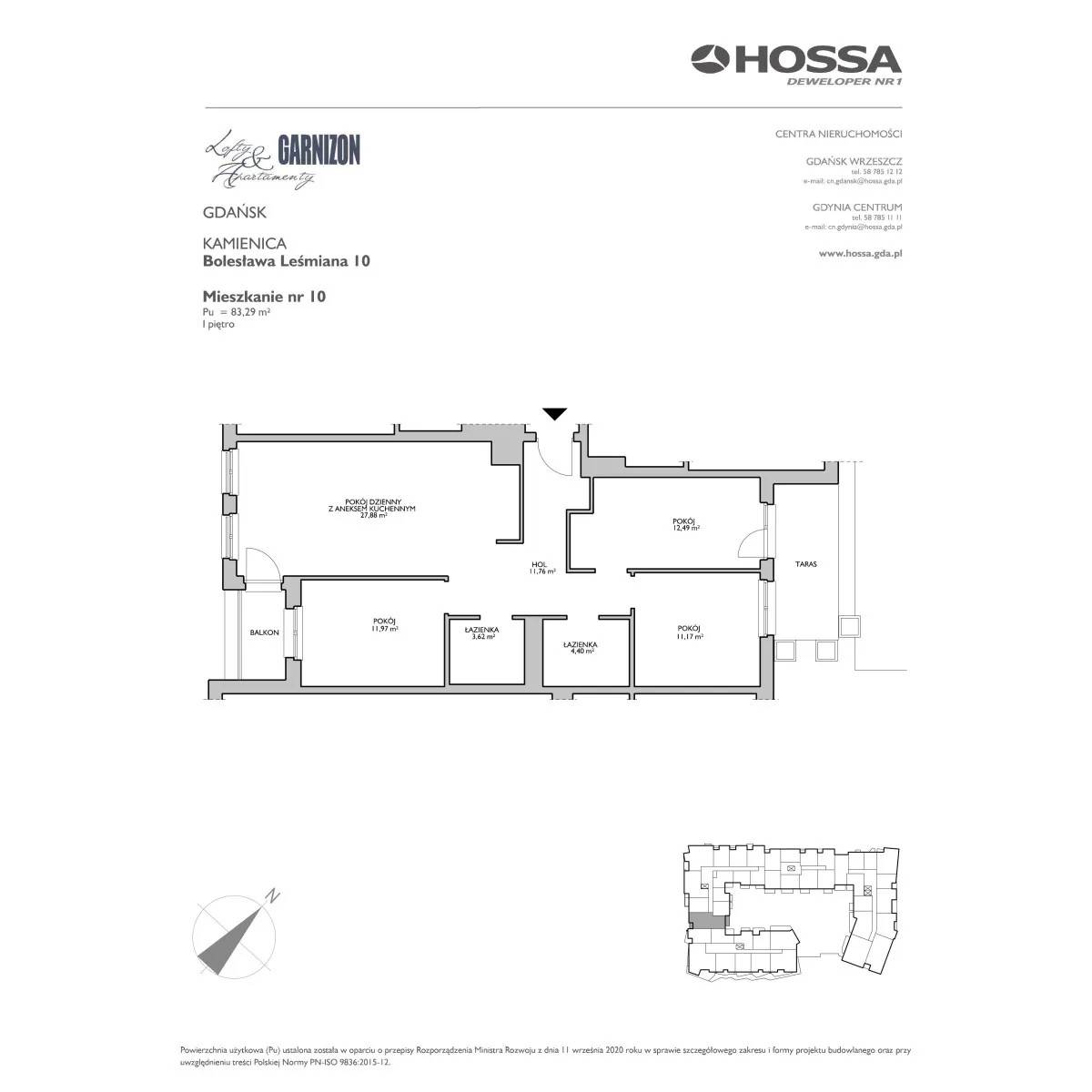 Garnizon Lofty&Apartamenty - lokal GR/L10/10, budynek Leśmiana 8,10,12, Hemara 4