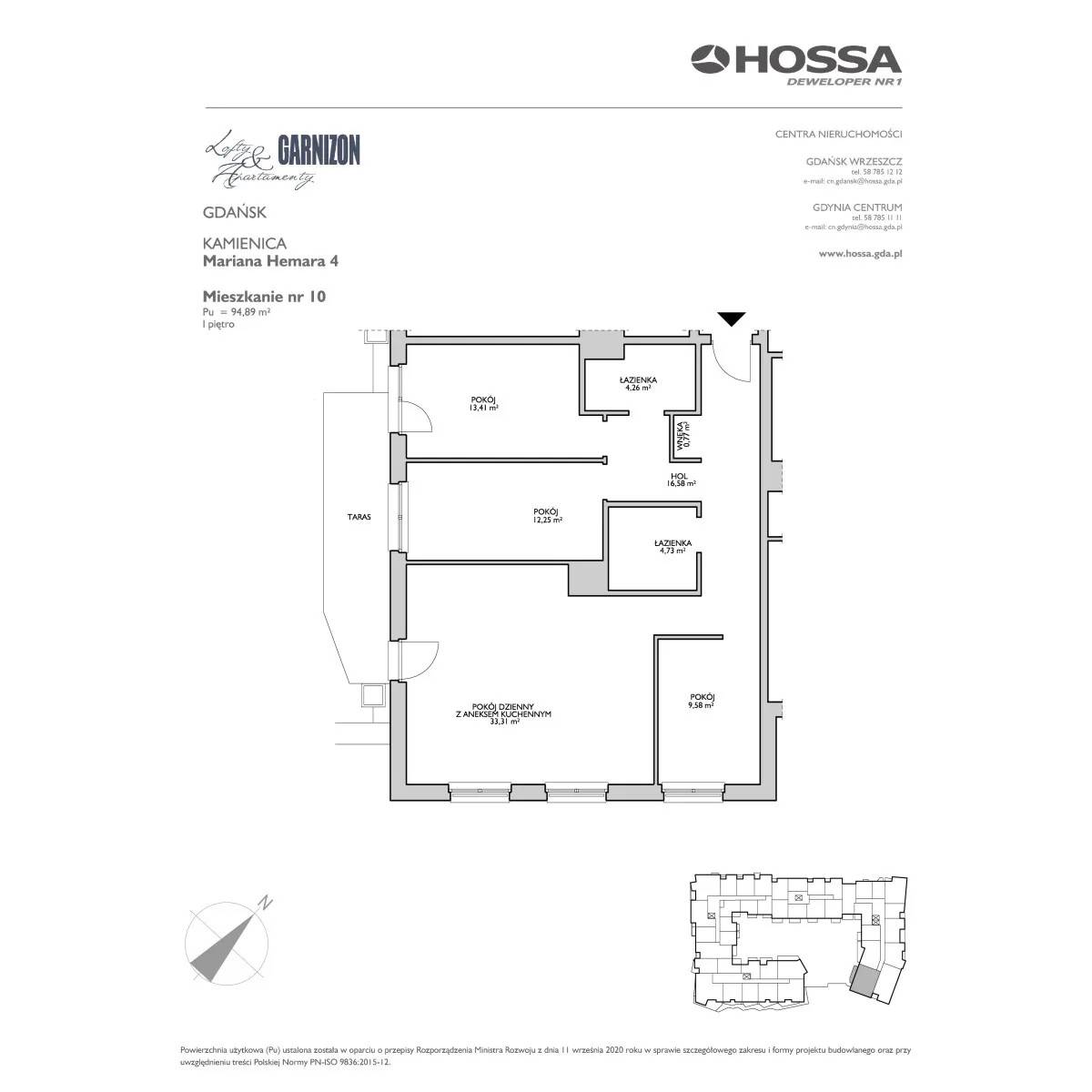 Garnizon Lofty&Apartamenty - lokal GR/H4/10, budynek Leśmiana 8,10,12, Hemara 4