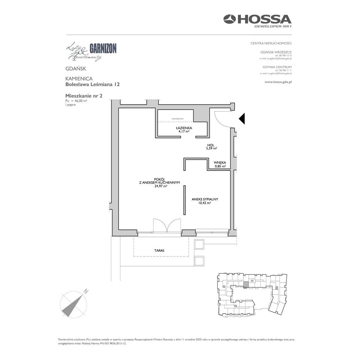 Garnizon Lofty&Apartamenty - lokal GR/L12/2, budynek Leśmiana 8,10,12, Hemara 4