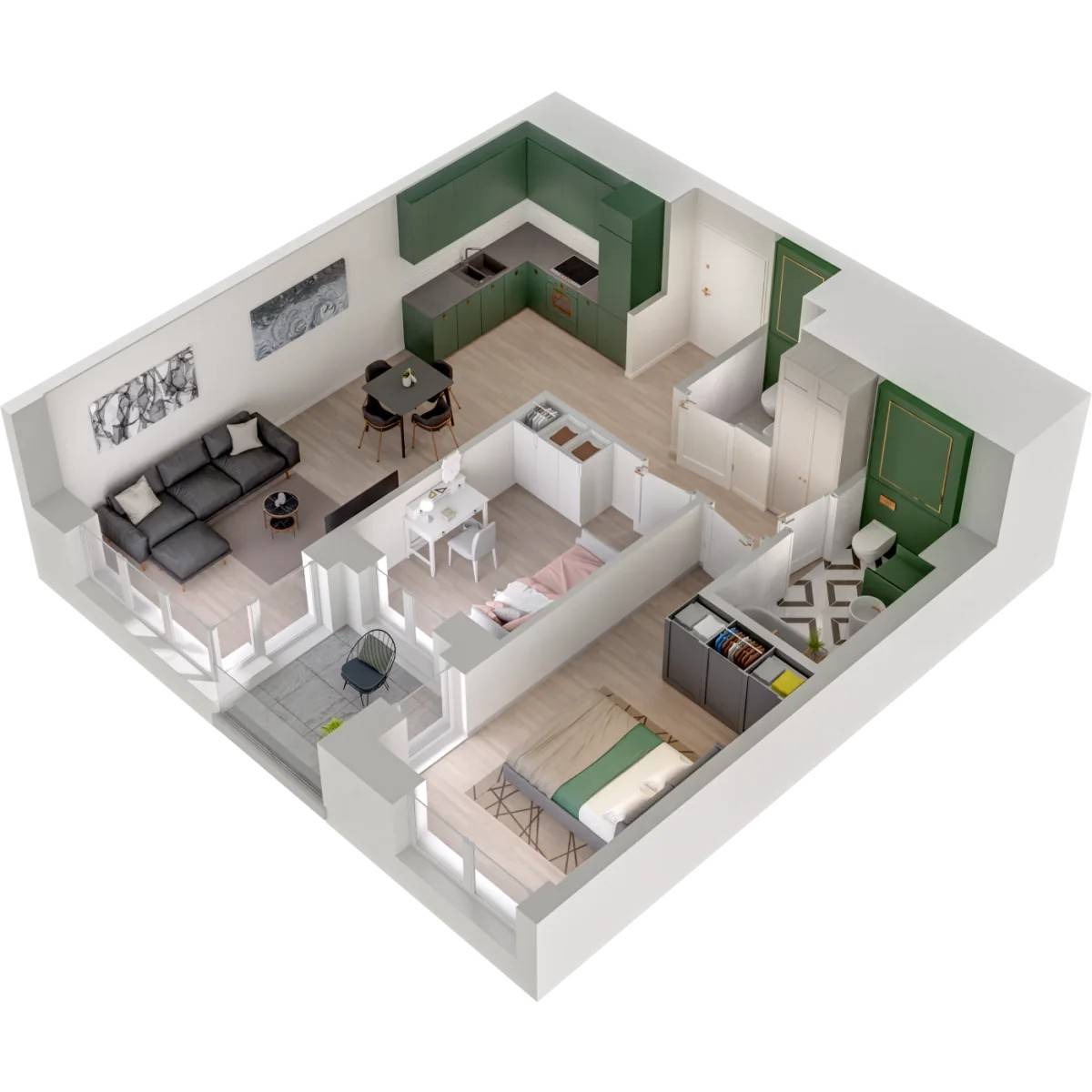Garnizon Lofty&Apartamenty - lokal GR/L4/208, budynek Leśmiana 4